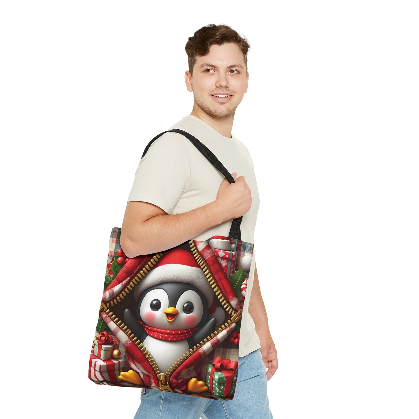 Tote Bag, Christmas, Penguin