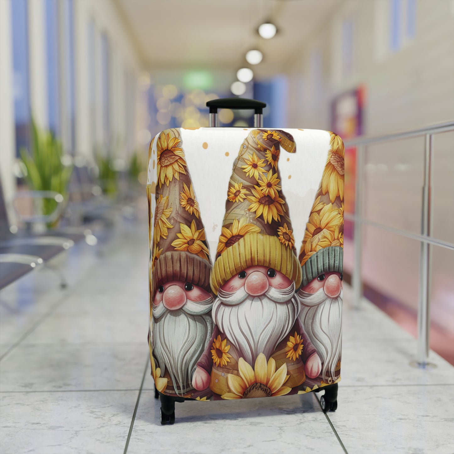 Luggage Cover, Sunflowers, Gnomes, awd-1744