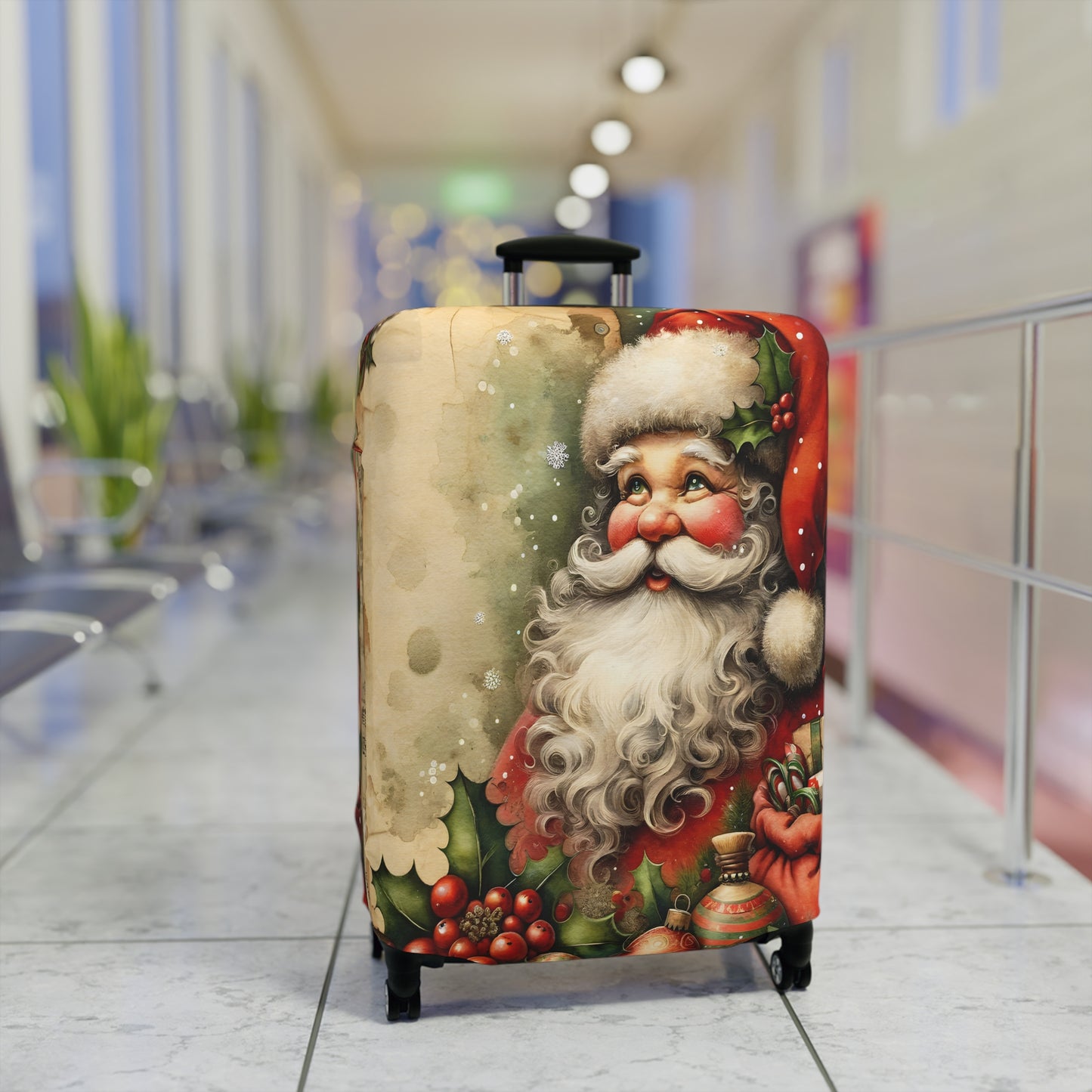 Luggage Cover, Christmas, Vintage Santa, awd-1478