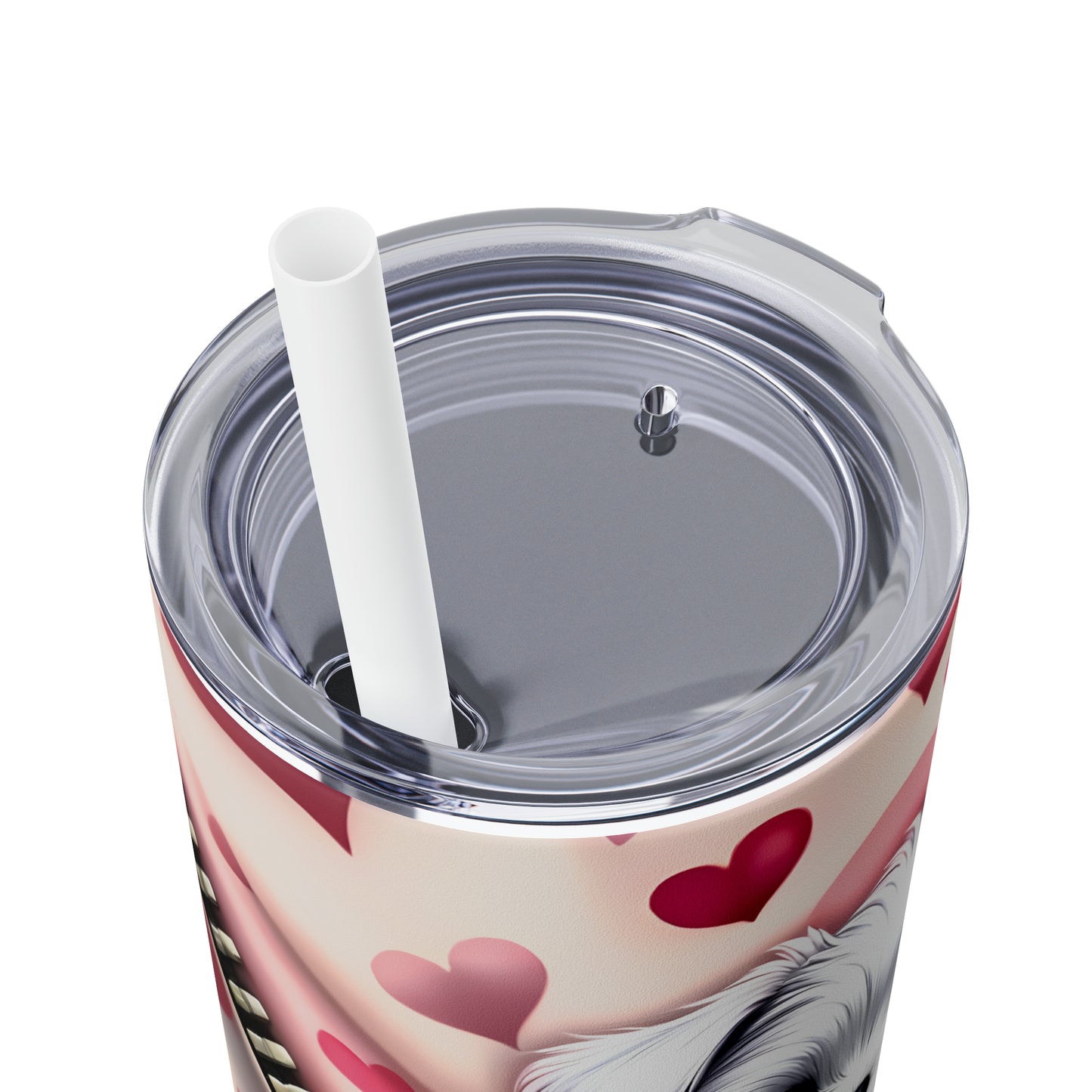 Skinny Tumbler with Straw, 20oz, Dog, Valentines Day, awd-912