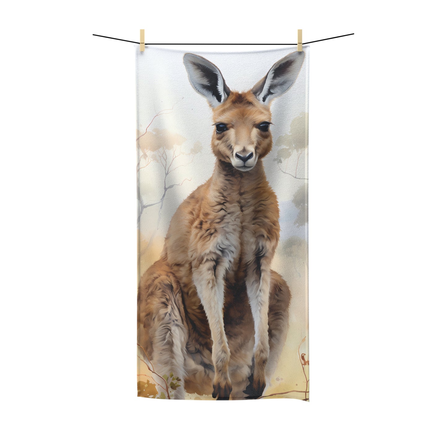 Beach Towel, Australian Animals, Kangaroo, Polycotton Towel