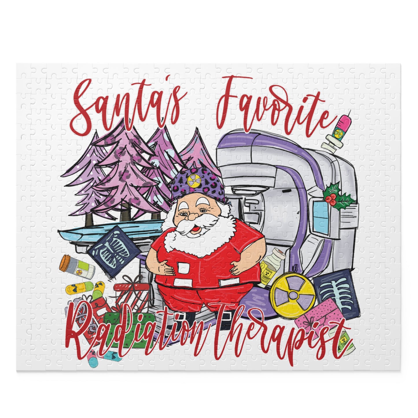 Personalised/Non-Personalised Puzzle, Santa's Favorite Radiation Therapist (120, 252, 500-Piece)