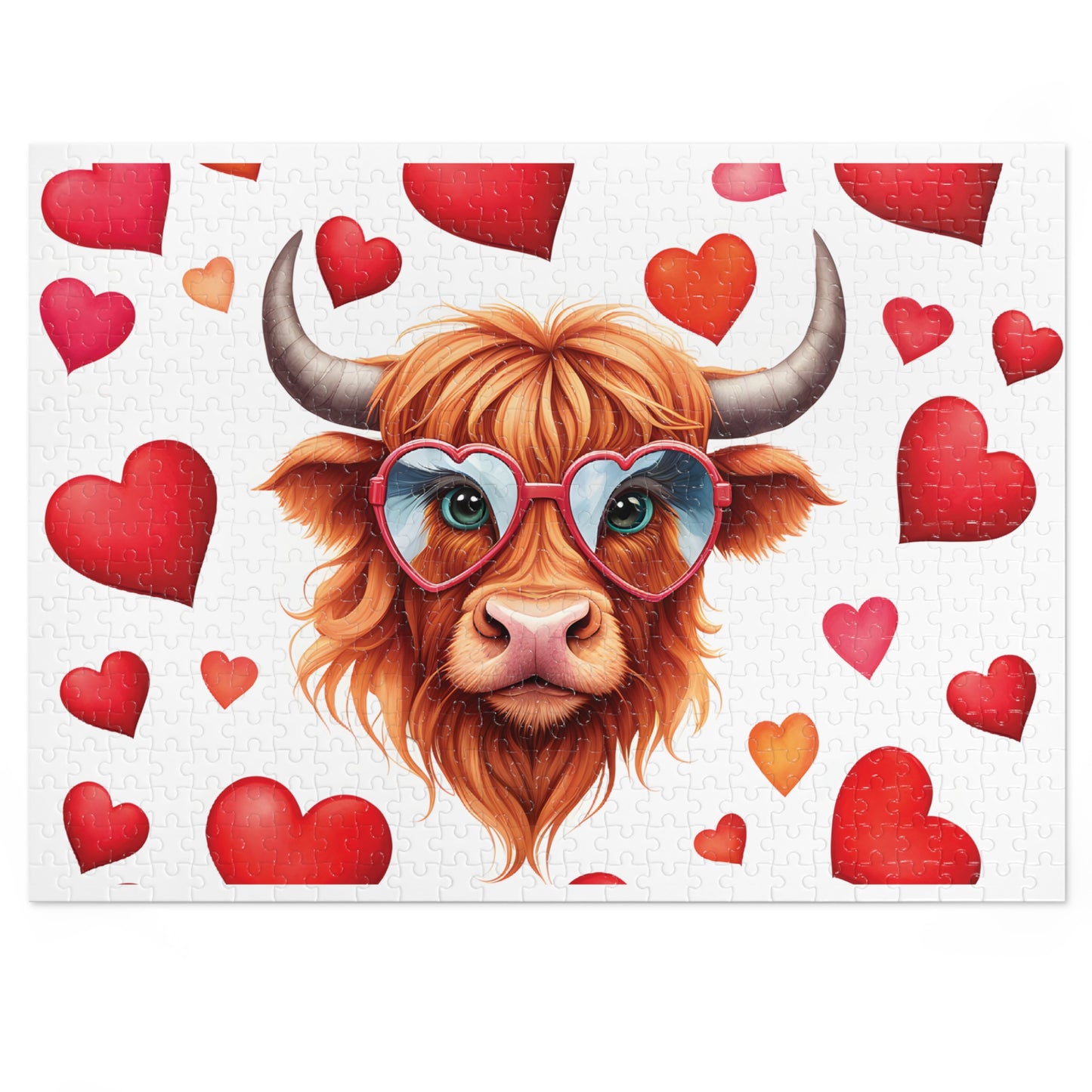 Jigsaw Puzzle, Highland Cow, Personalised/Non-Personalised (30, 110, 252, 500,1000-Piece)