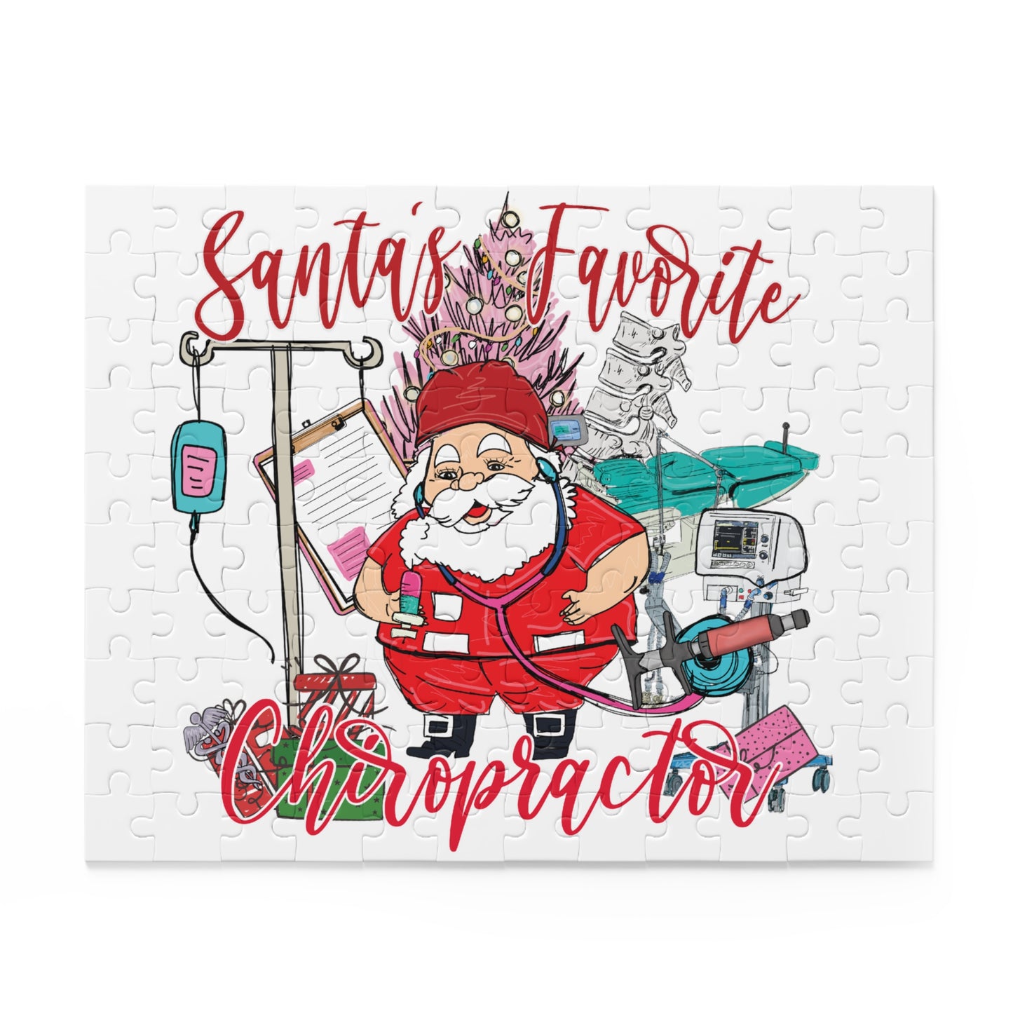 Personalised/Non-Personalised Puzzle, Santa's Favorite Chiropractor (120, 252, 500-Piece)