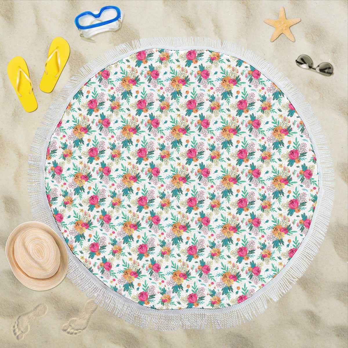 Australian Floral  Circular Beach Shawl 59"