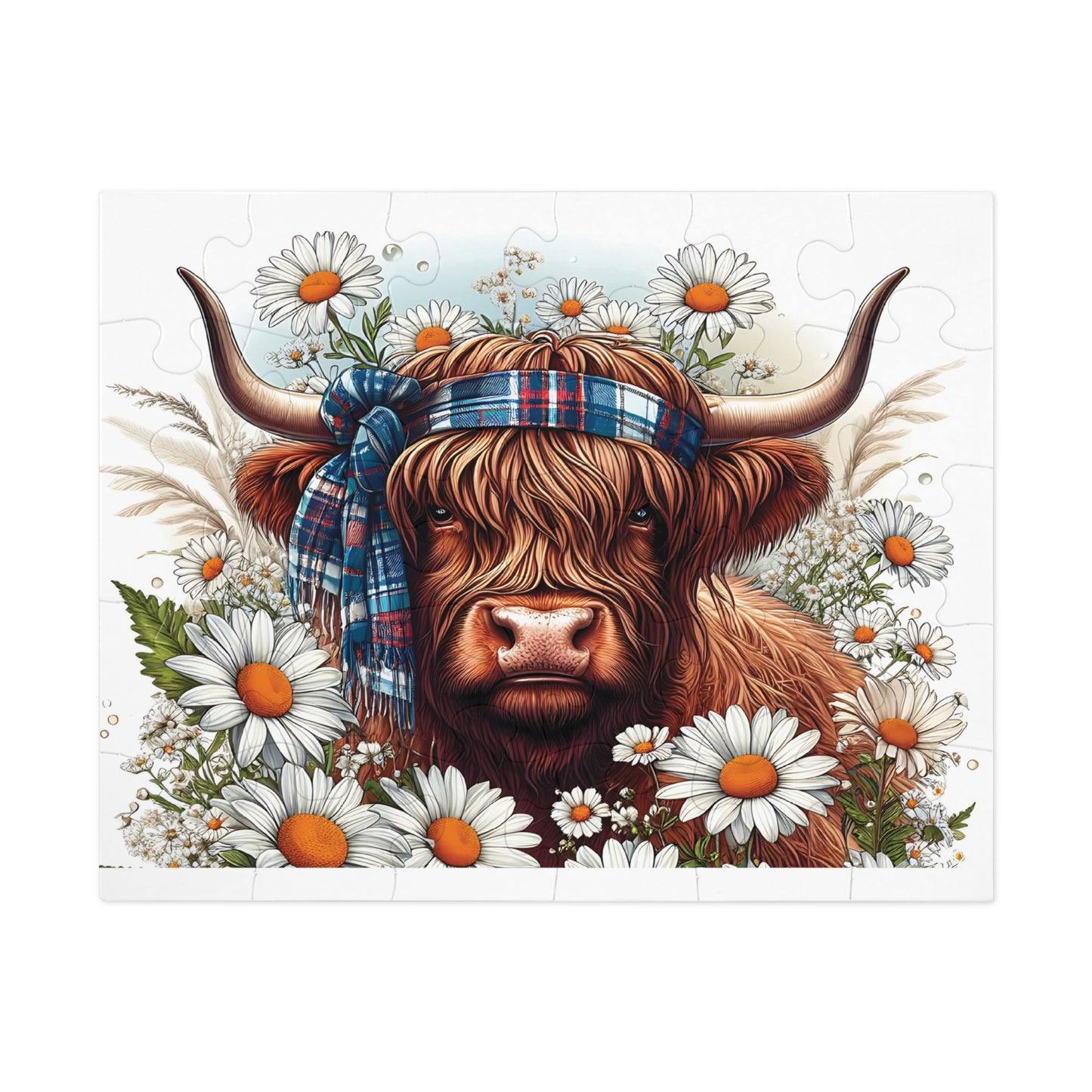 Jigsaw Puzzle, Highland Cow, Personalised/Non-Personalised (30, 110, 252, 500,1000-Piece)