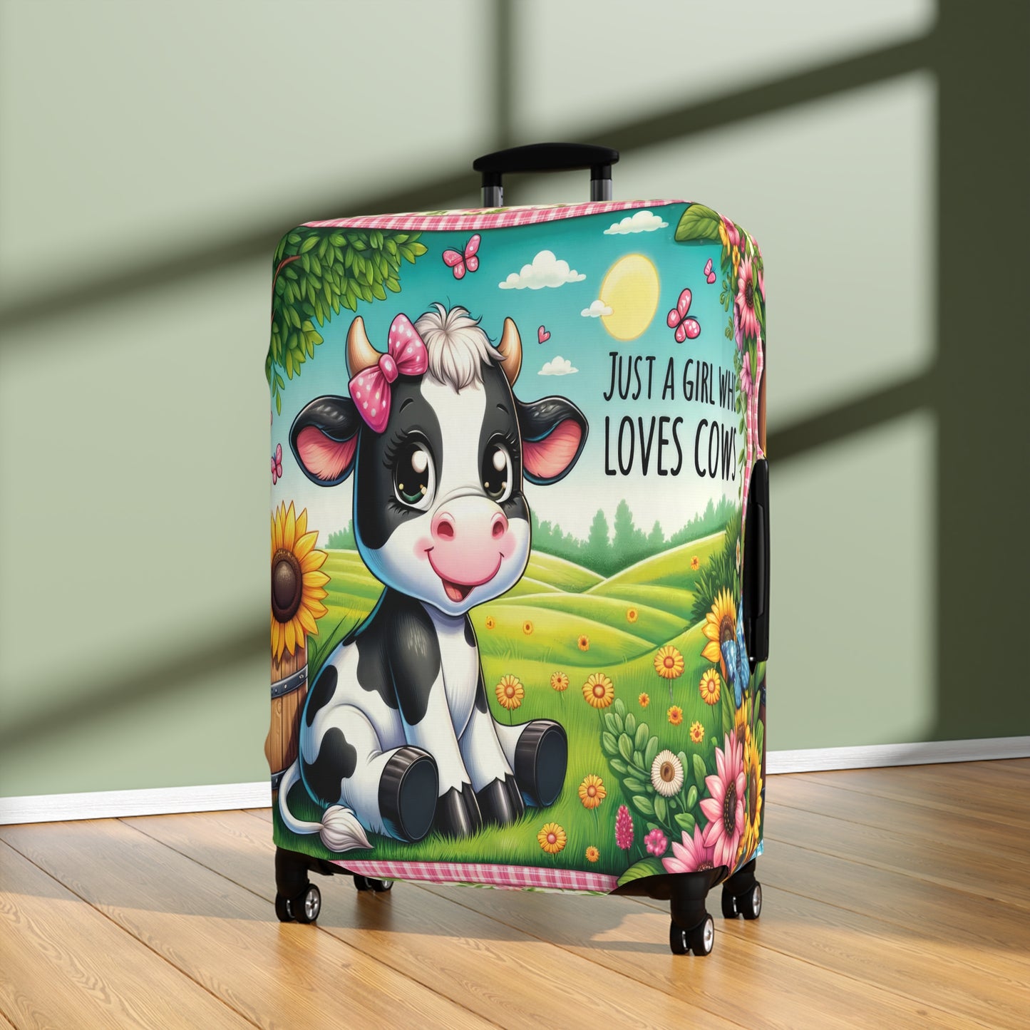 Luggage Cover, Just a Girl who Loves Cows, awd-1491