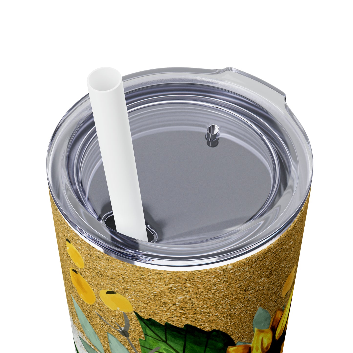 Skinny Tumbler with Straw, 20oz, Sunflower