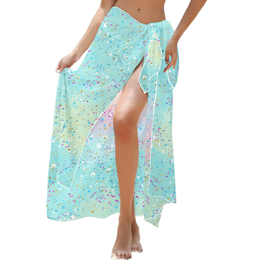 Green Splash Long Beach Sarong Wrap