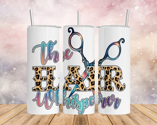 Skinny Tumbler with Straw, 20oz, Hairdresser, The Hair Whisperer, awd-1067