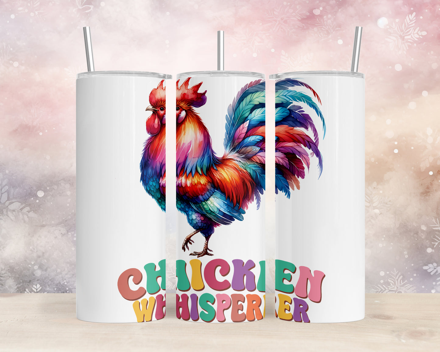 Skinny Tumbler with Straw, 20oz, Chicken Whisperer, awd-1266