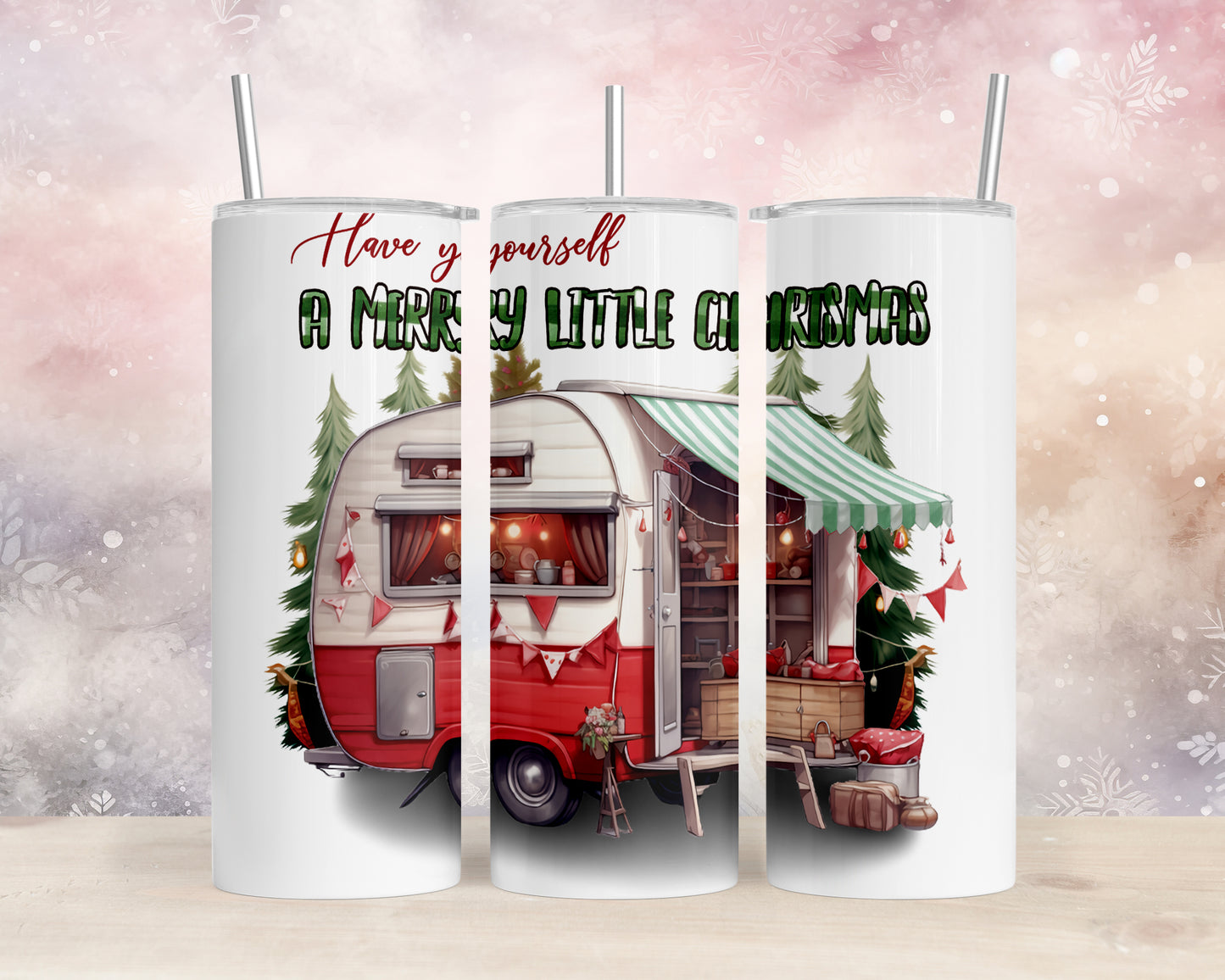 Skinny Tumbler with Straw, 20oz, Have Yourself A Merry Little Christmas, awd-826