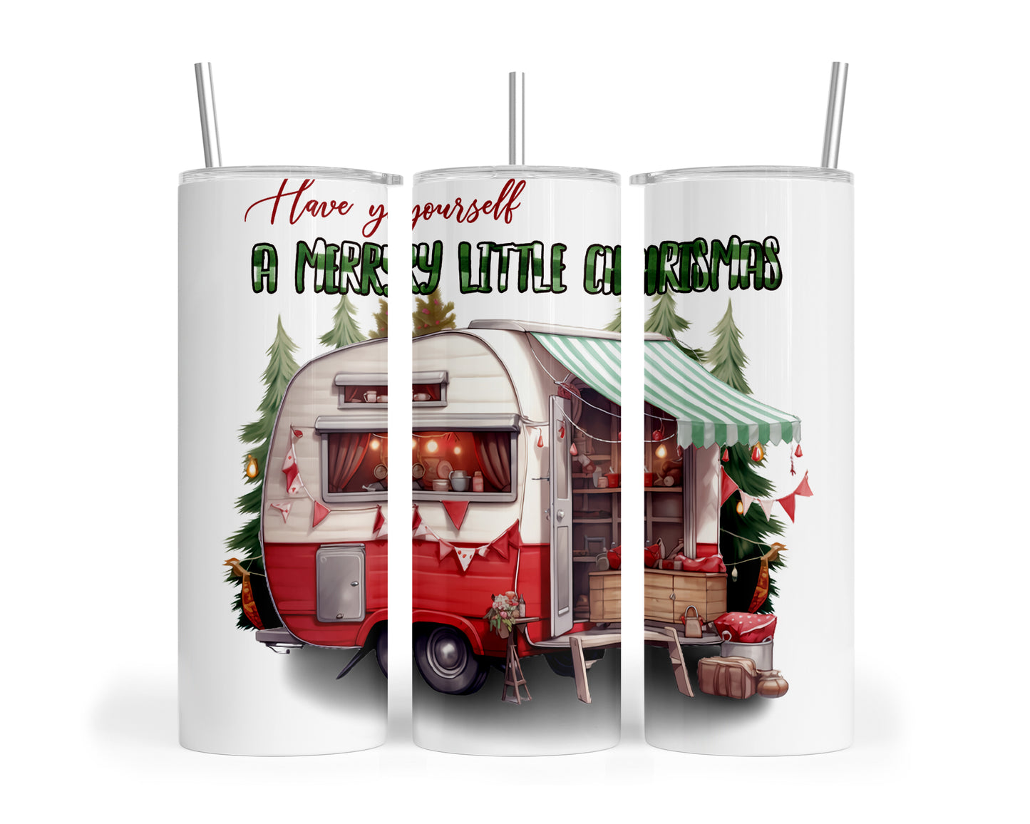 Skinny Tumbler with Straw, 20oz, Have Yourself A Merry Little Christmas, awd-826