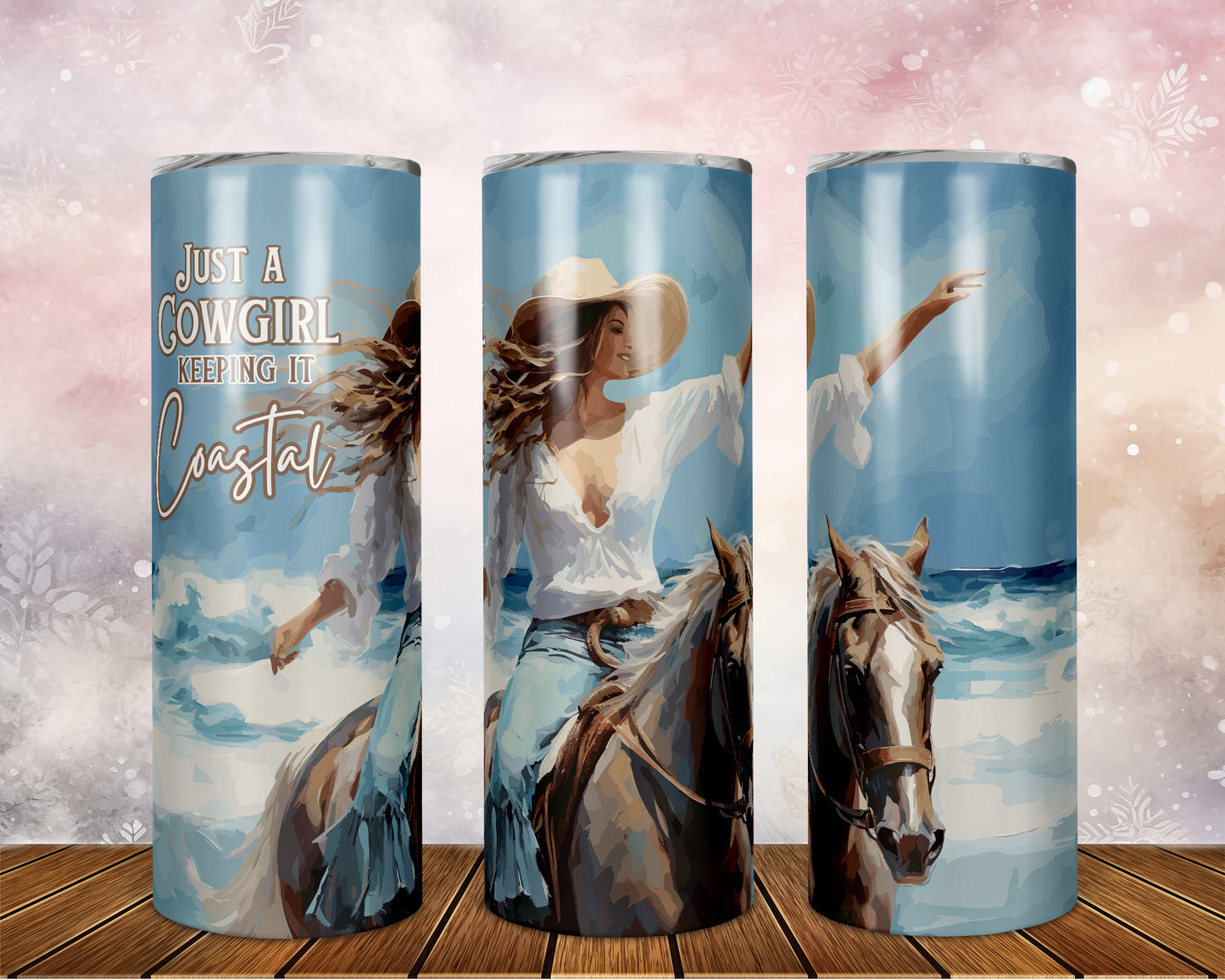 Skinny Tumbler with Straw, 20oz Coastal Cowgirl