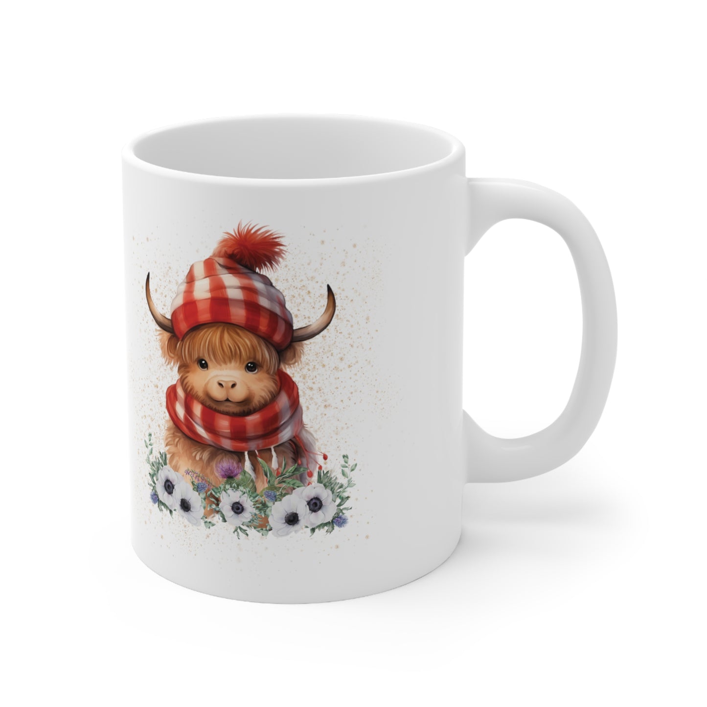 Personalised/Non Personalised Highland Cow, Ceramic Mug 11oz, Highland Cow Mug