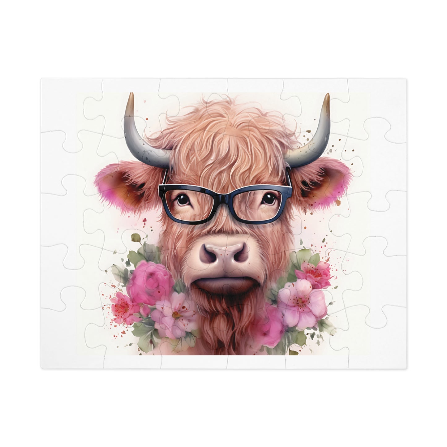 Jigsaw Puzzle, Highland Cow, Personalised/Non-Personalised (30, 110, 252, 500,1000-Piece)