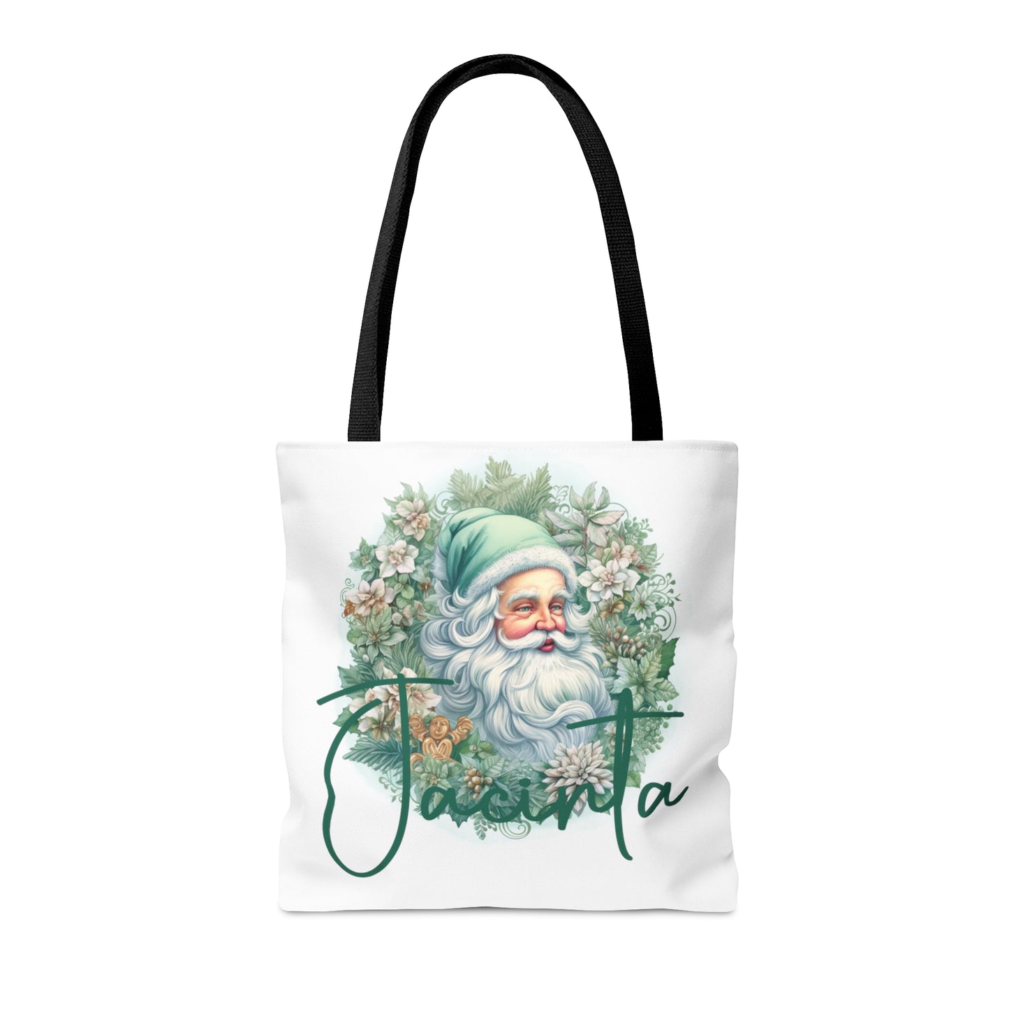 Santa wreath Personalised Tote Bag, Christmas bag, Christmas Tote Bag, Personalised/Non-Personalised