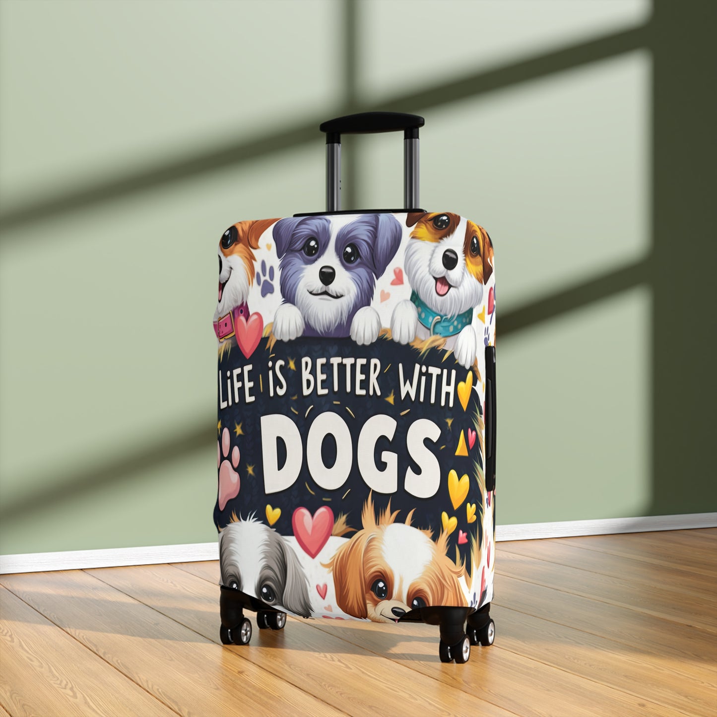 Luggage Cover, Life is better with Dogs, awd-3107