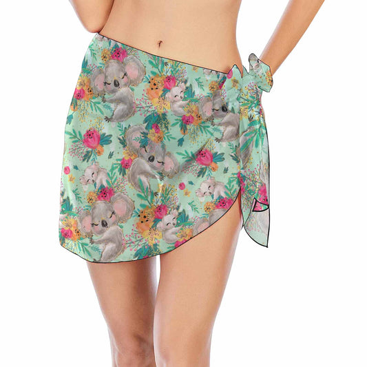 Australian Animals Koala Mint  Women's Beach Sarong Wrap