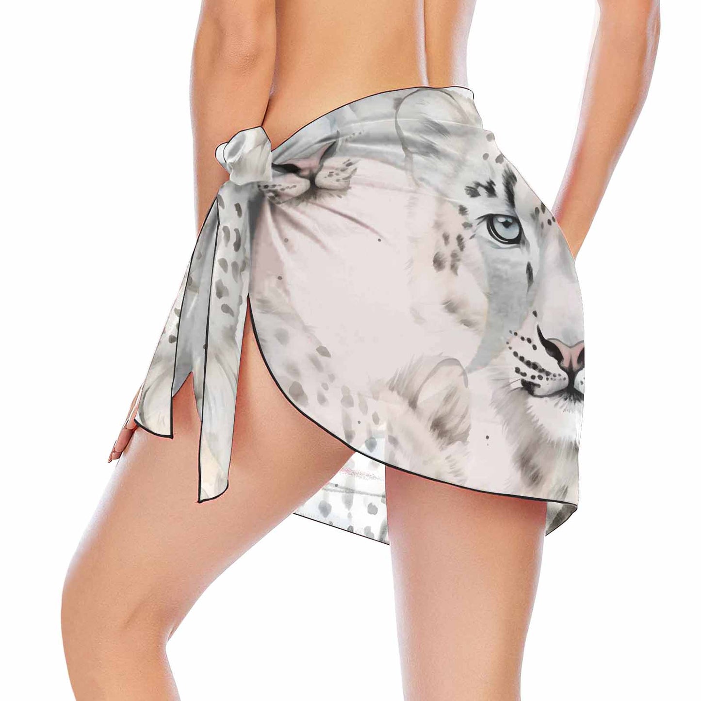 White Leopard  Women's Beach Sarong Wrap