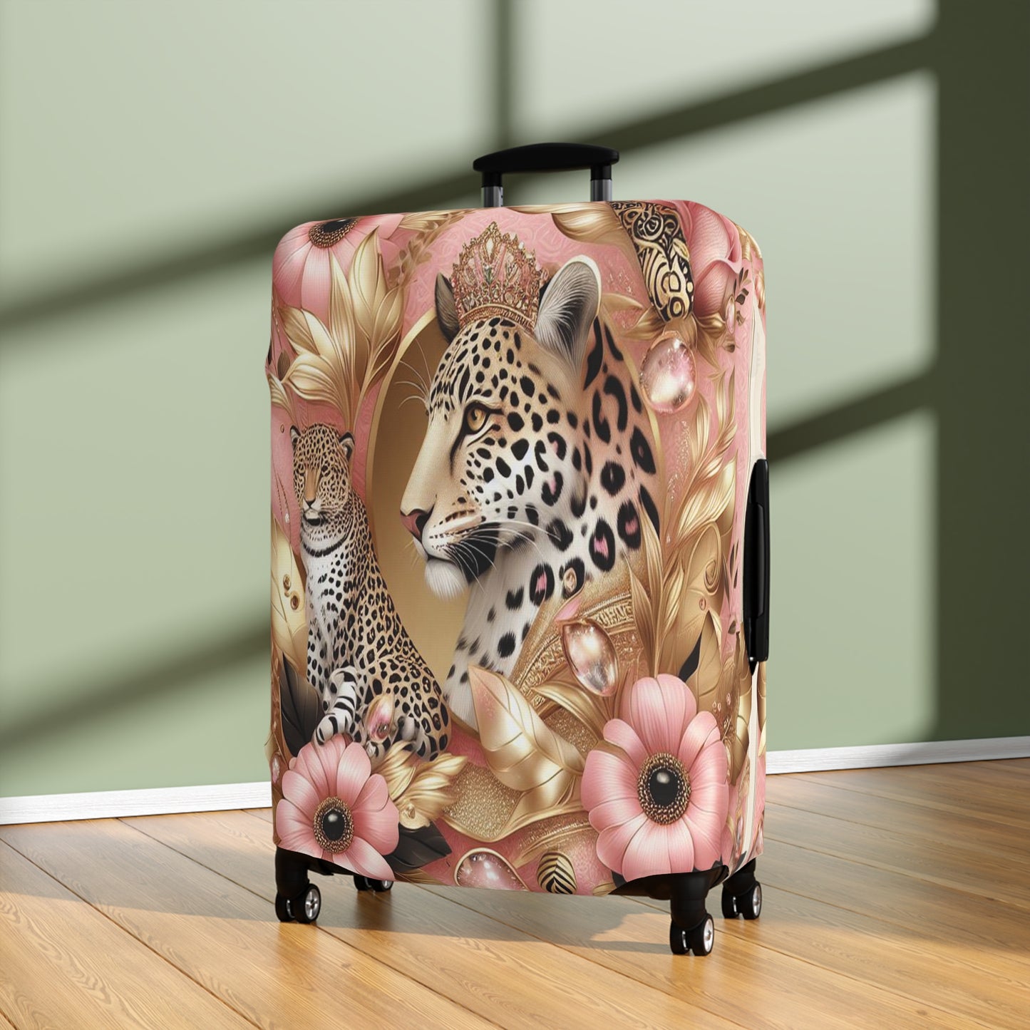 Luggage Cover, Floral Leopard, awd-3073