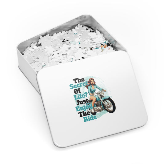 Jigsaw Puzzle, Motorbike, The Secret of Life Just enjoy the Ride, Personalised/Non-Personalised (30, 110, 252, 500,1000-Piece)