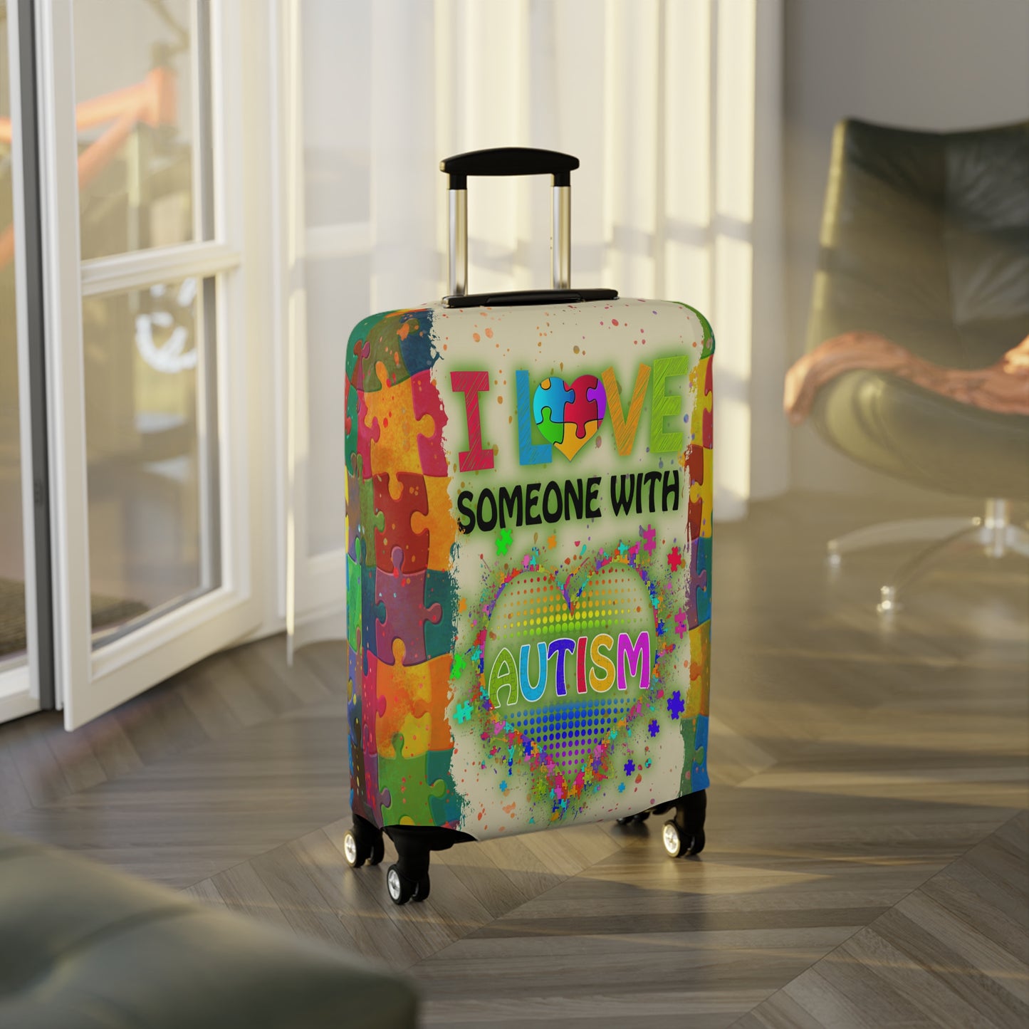 Luggage Cover, I Love someone with Autism, awd-1459b