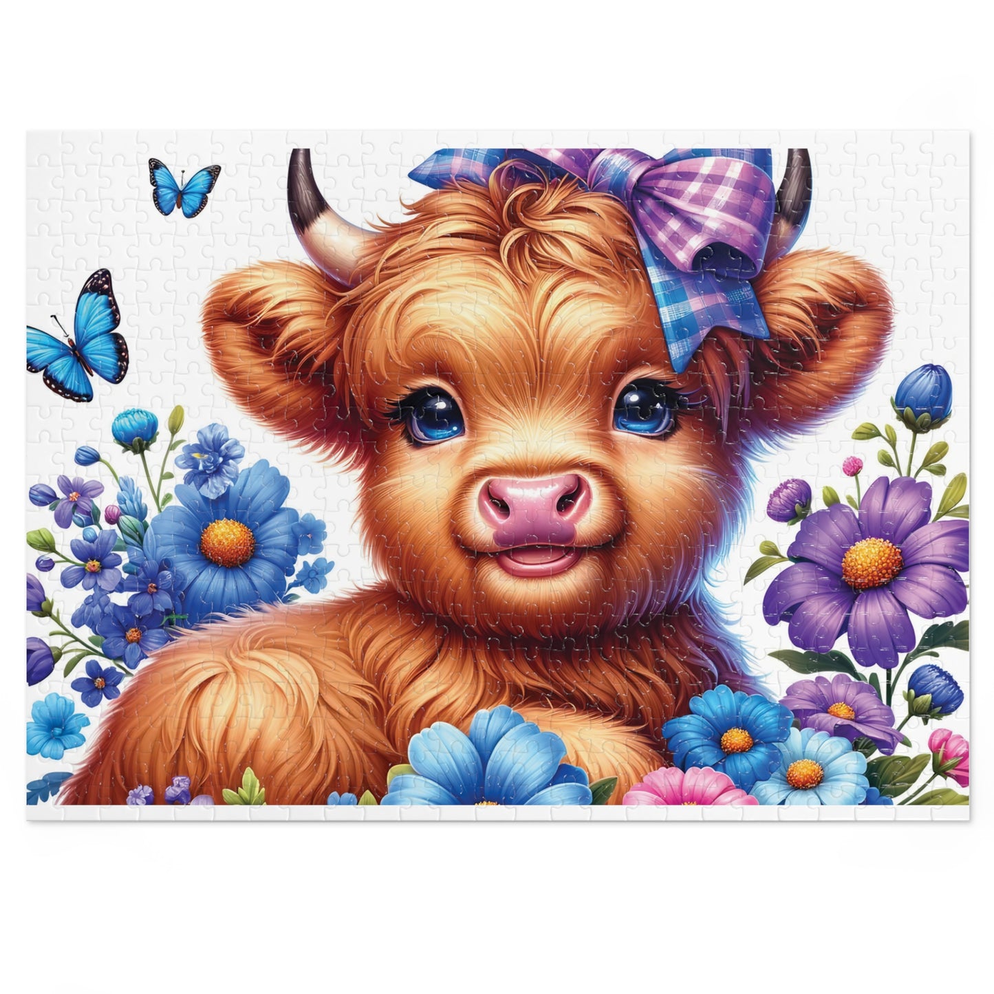 Jigsaw Puzzle, Highland Cow, Personalised/Non-Personalised (30, 110, 252, 500,1000-Piece)