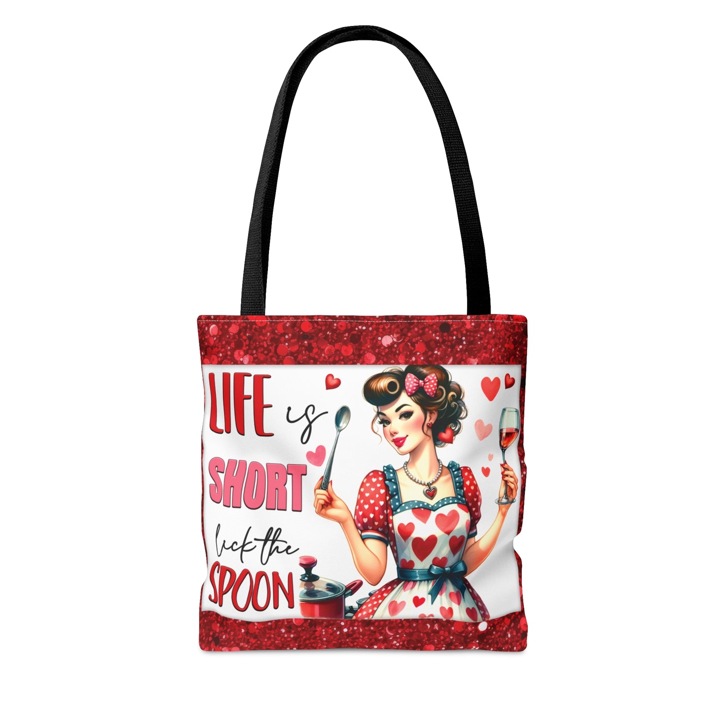 Tote Bag, Retro, Life is Short Lick the Spoon