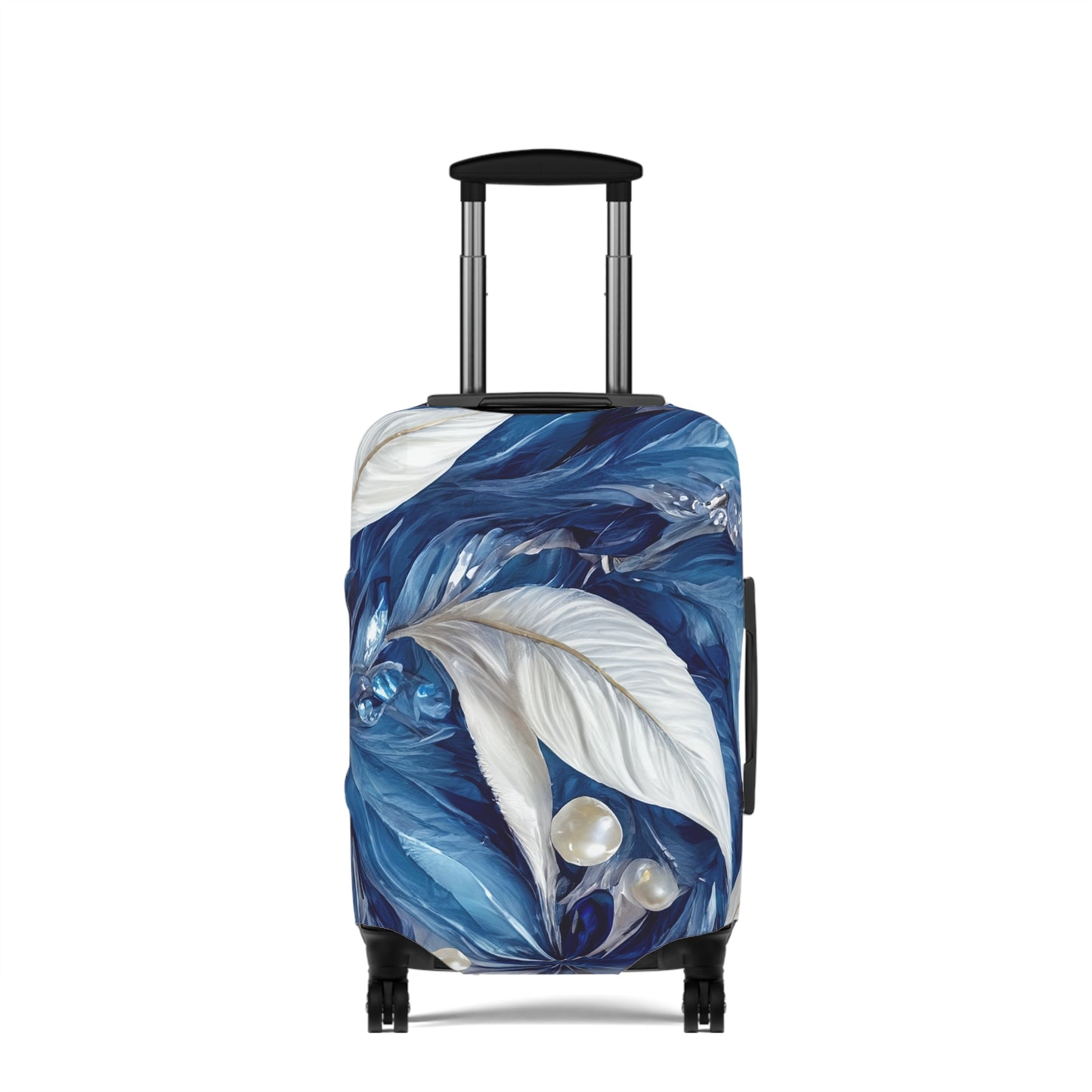 Luggage Cover, Blue Floral-2