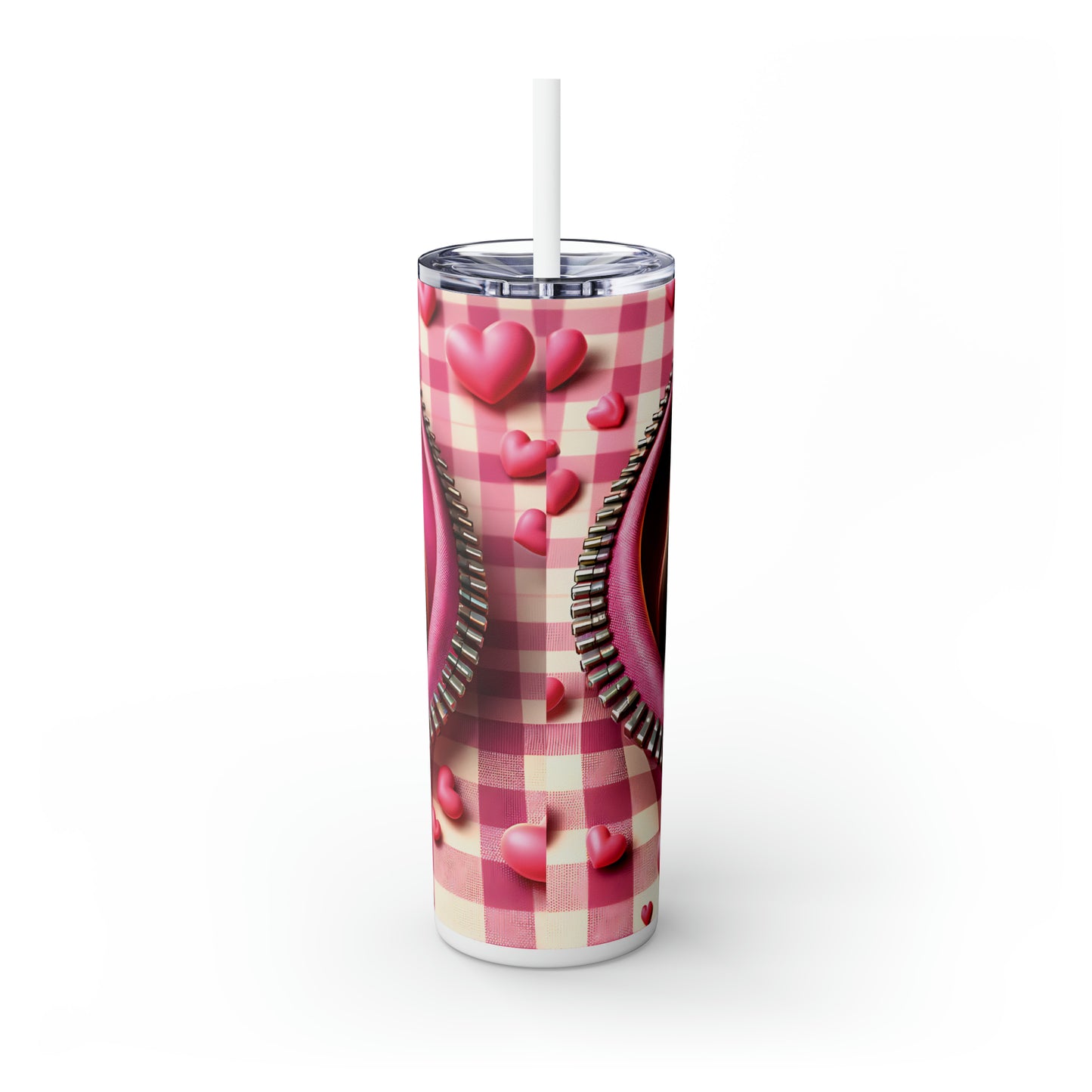 Skinny Tumbler with Straw, 20oz, Dog, Valentines Day, awd-1151