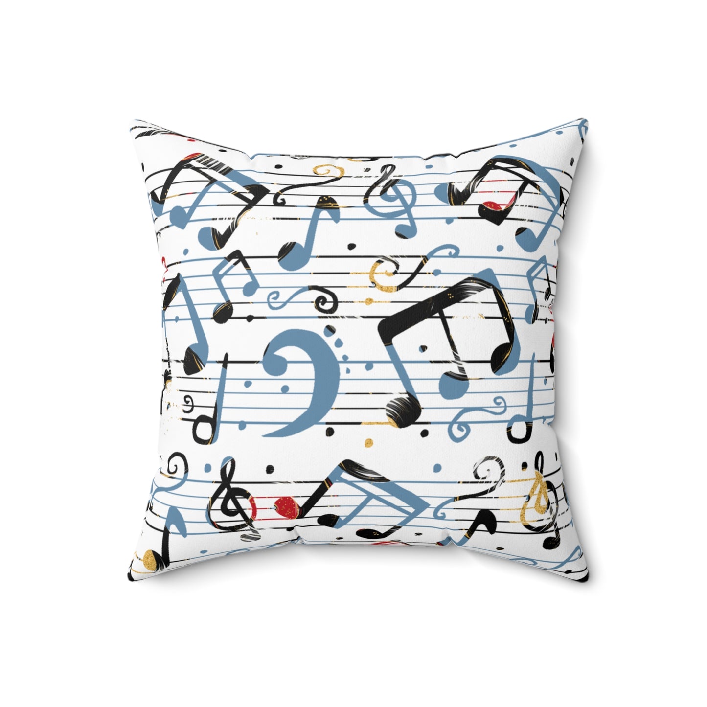 Spun Polyester Square Pillow, Music Cushion