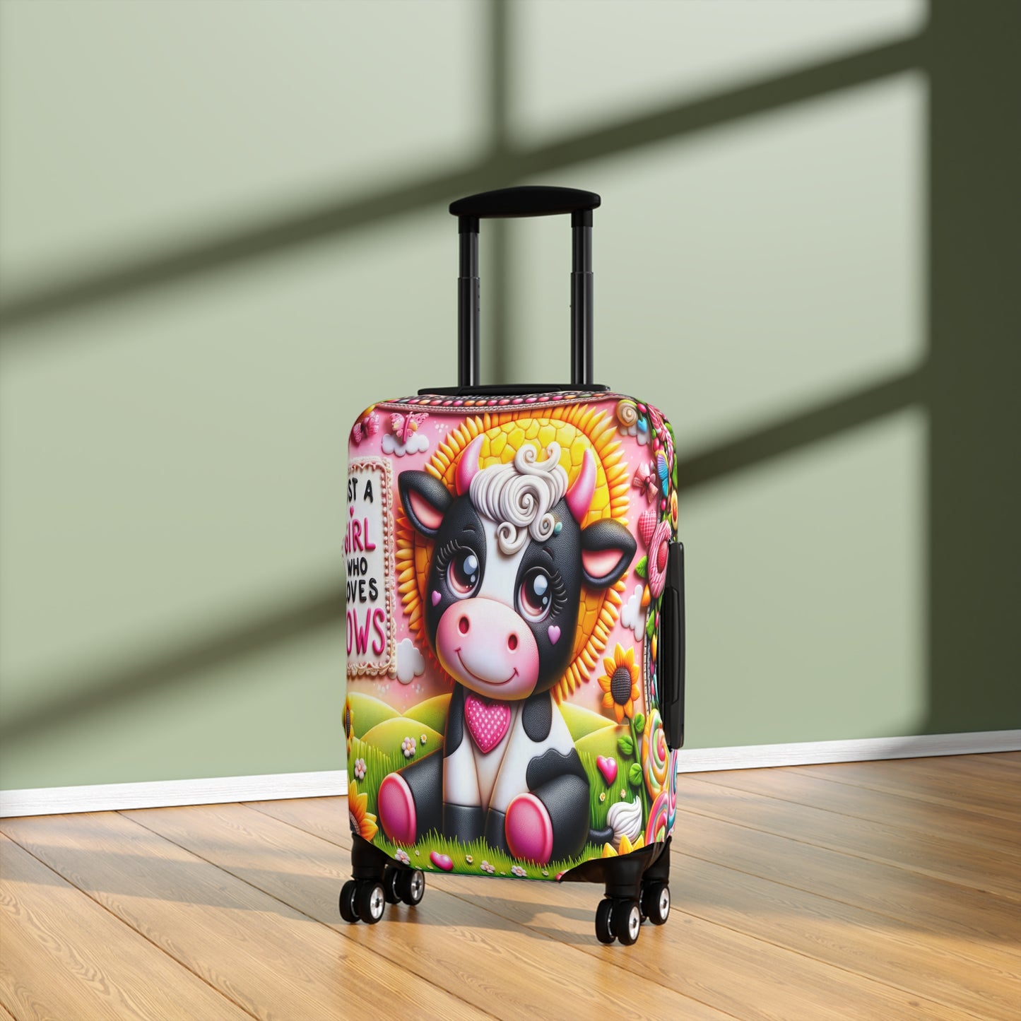 Luggage Cover, Just a Girl who Loves Cows, awd-1801