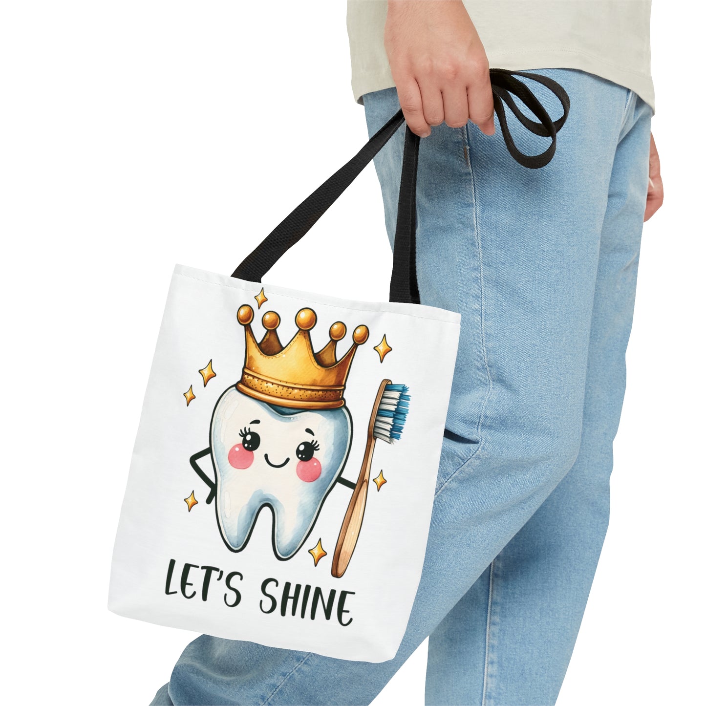 Tote Bag, Dentist, Tooth, Let's Shine, Personalised/Non-Personalised Tote bag