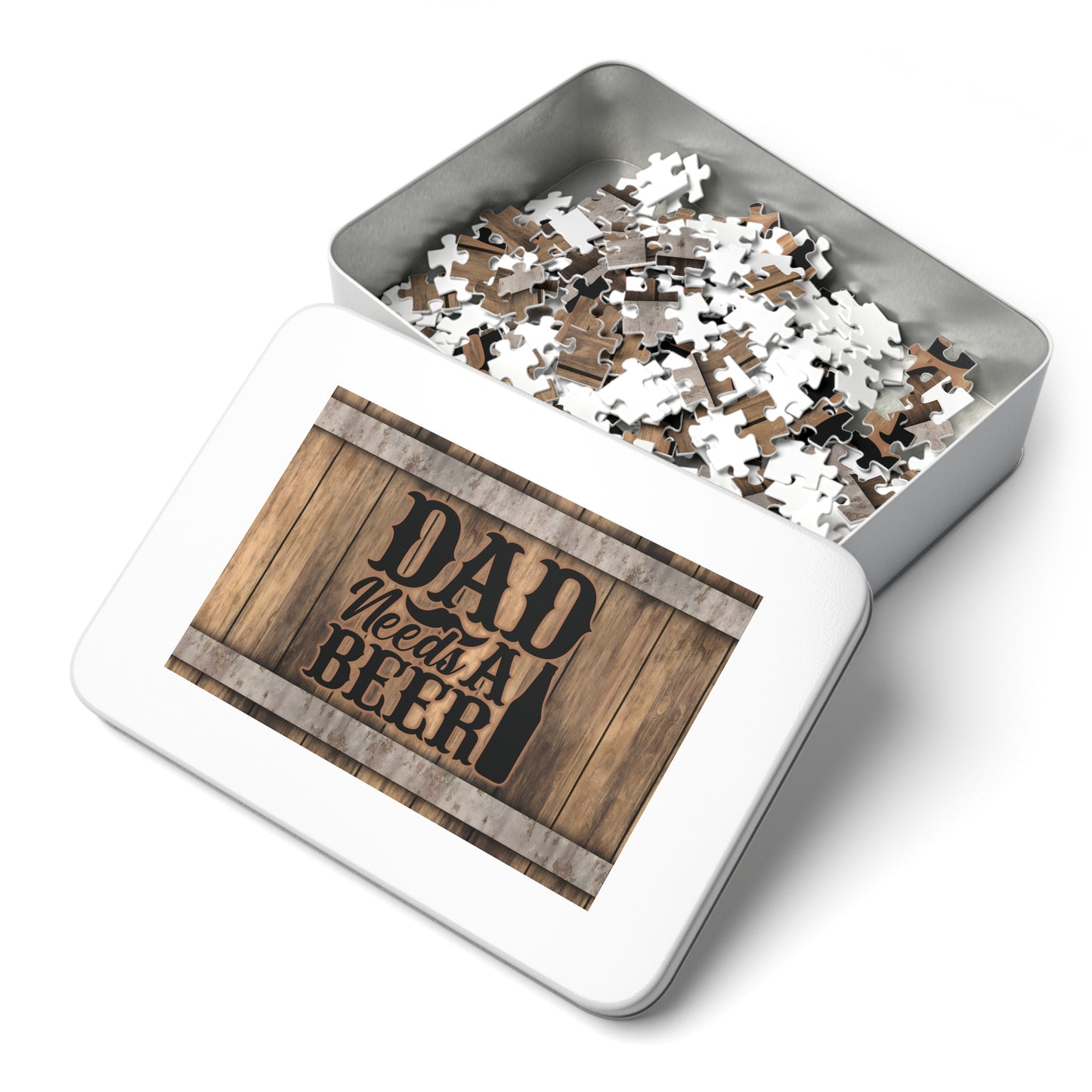 Puzzle, Dad, Dad needs a Beer, Personalised/Non-Personalised (30, 110, 252, 500,1000-Piece) awd-568