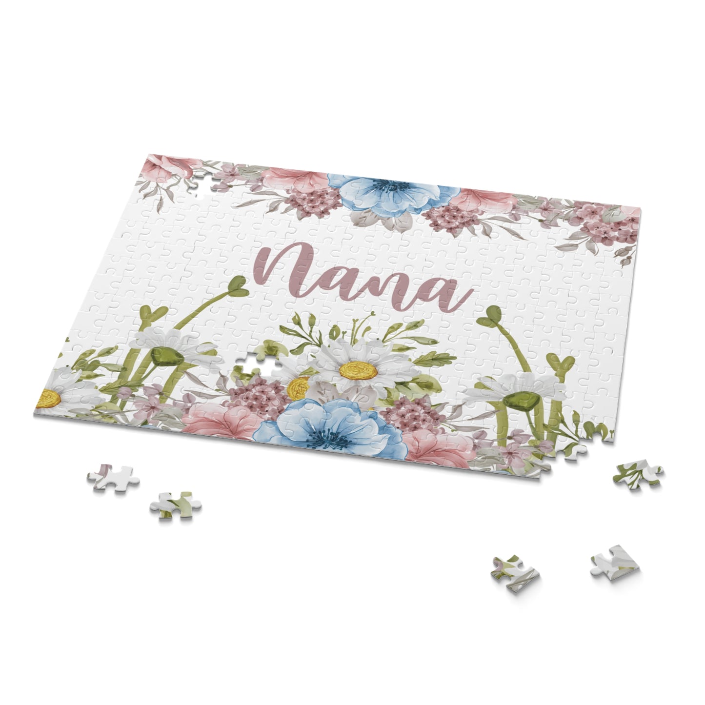 Personalised/Non-Personalised Puzzle, Floral, Nana (120, 252, 500-Piece)