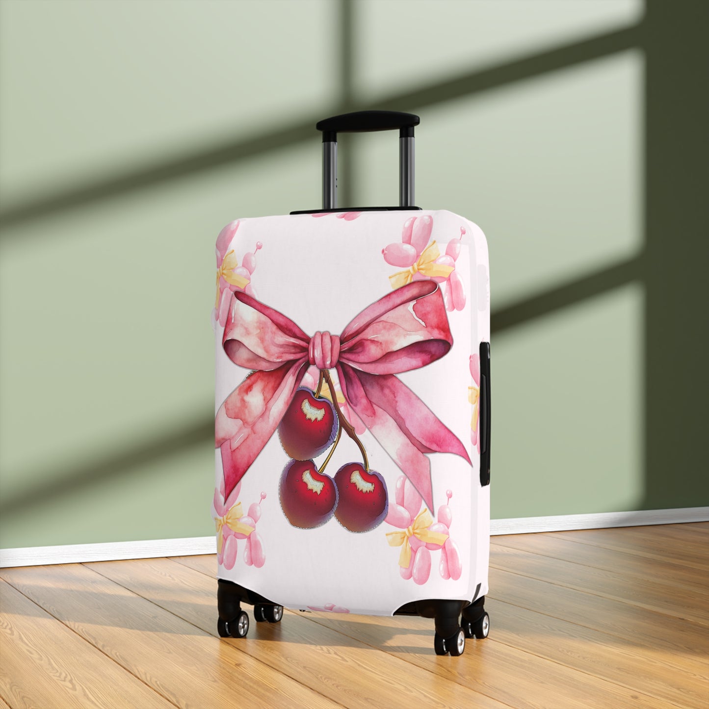 Luggage Cover, Rockabilly, Coquette, Balloon Poodles, Cherries and Ribbon, awd-2521