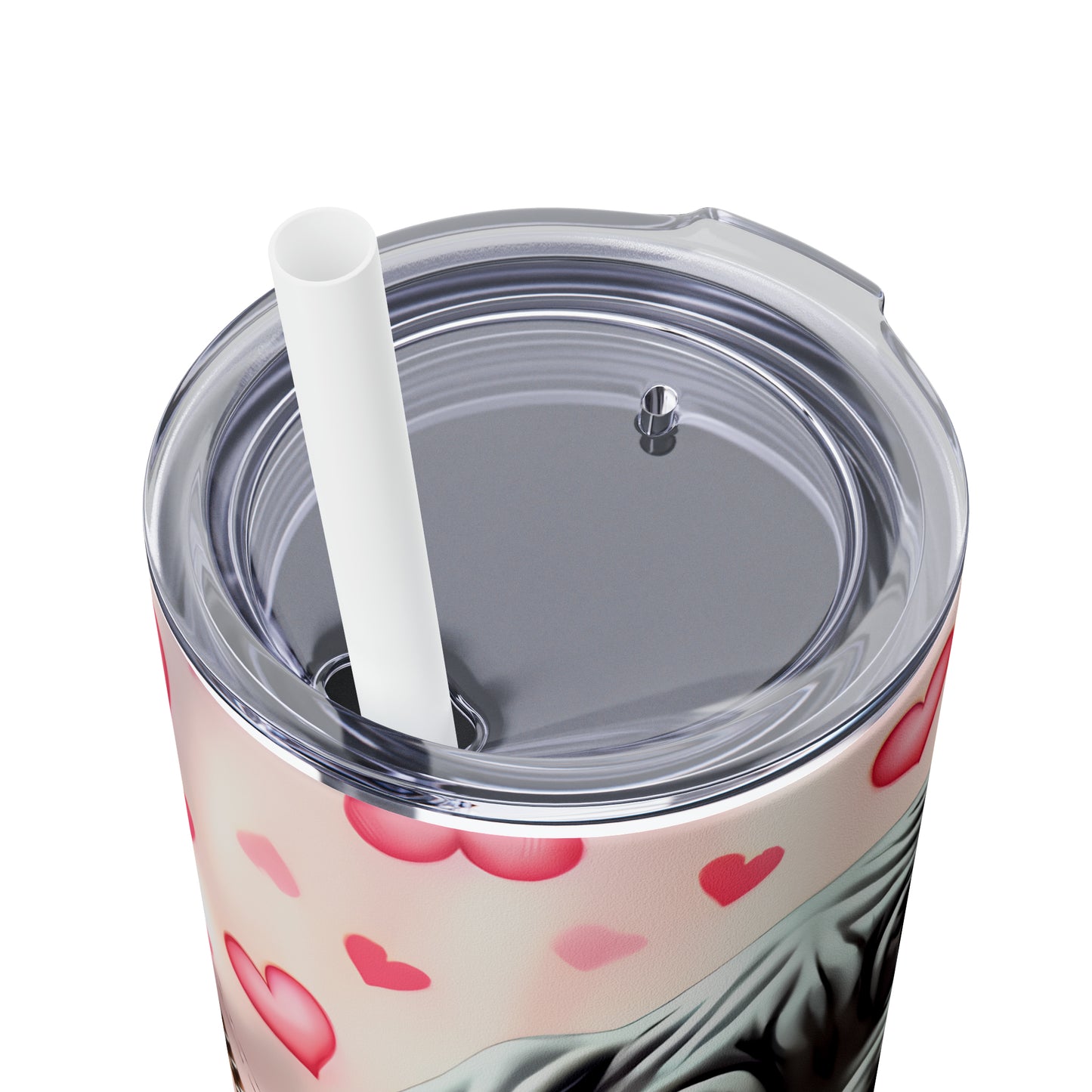 Skinny Tumbler with Straw, 20oz, Dog, Valentines Day, awd-910