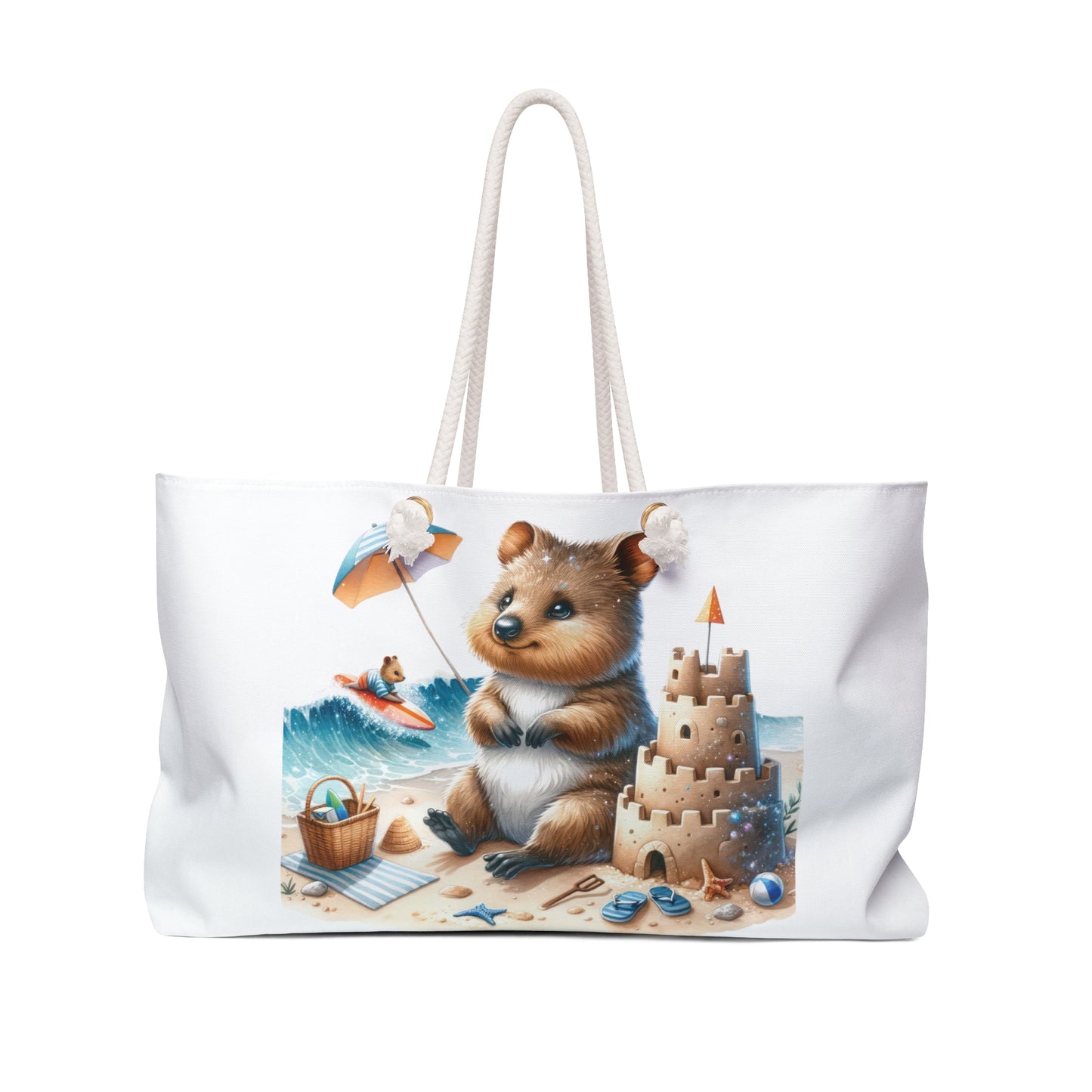 Personalised/Non-Personalised Weekender Bag, Australian Animals, Quokka, Large Weekender Bag, Beach Bag, Book Bag