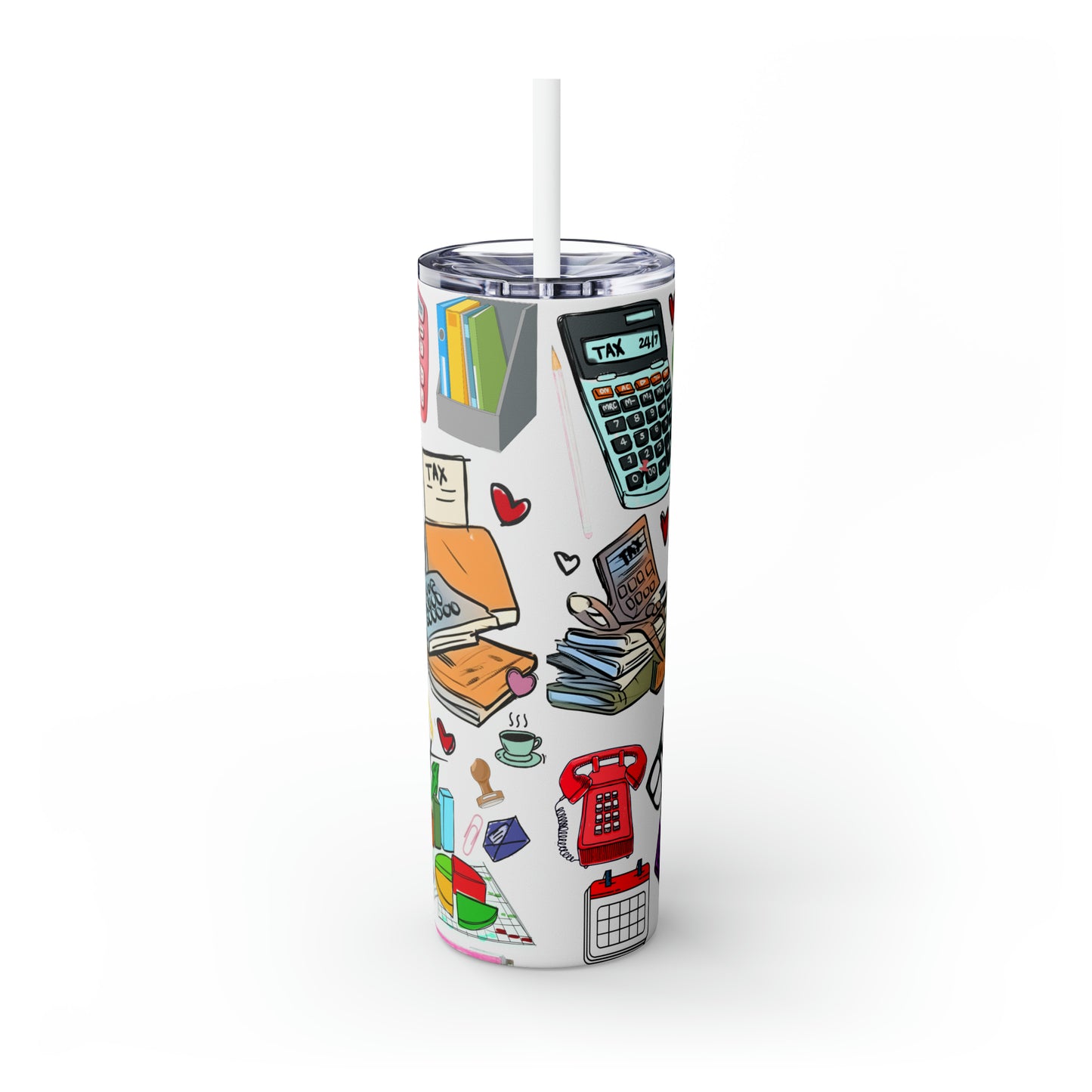 Skinny Tumbler with Straw, 20oz, Accountant