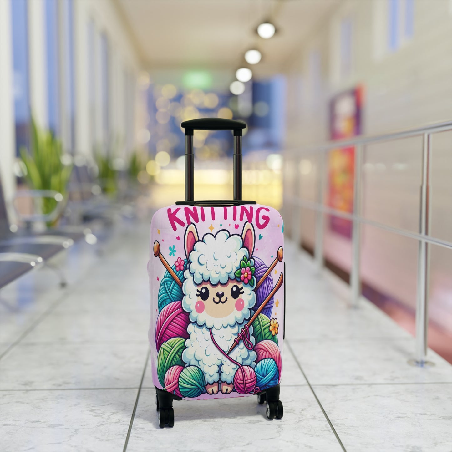 Luggage Cover, Knitting Addict Lamb, awd-1698