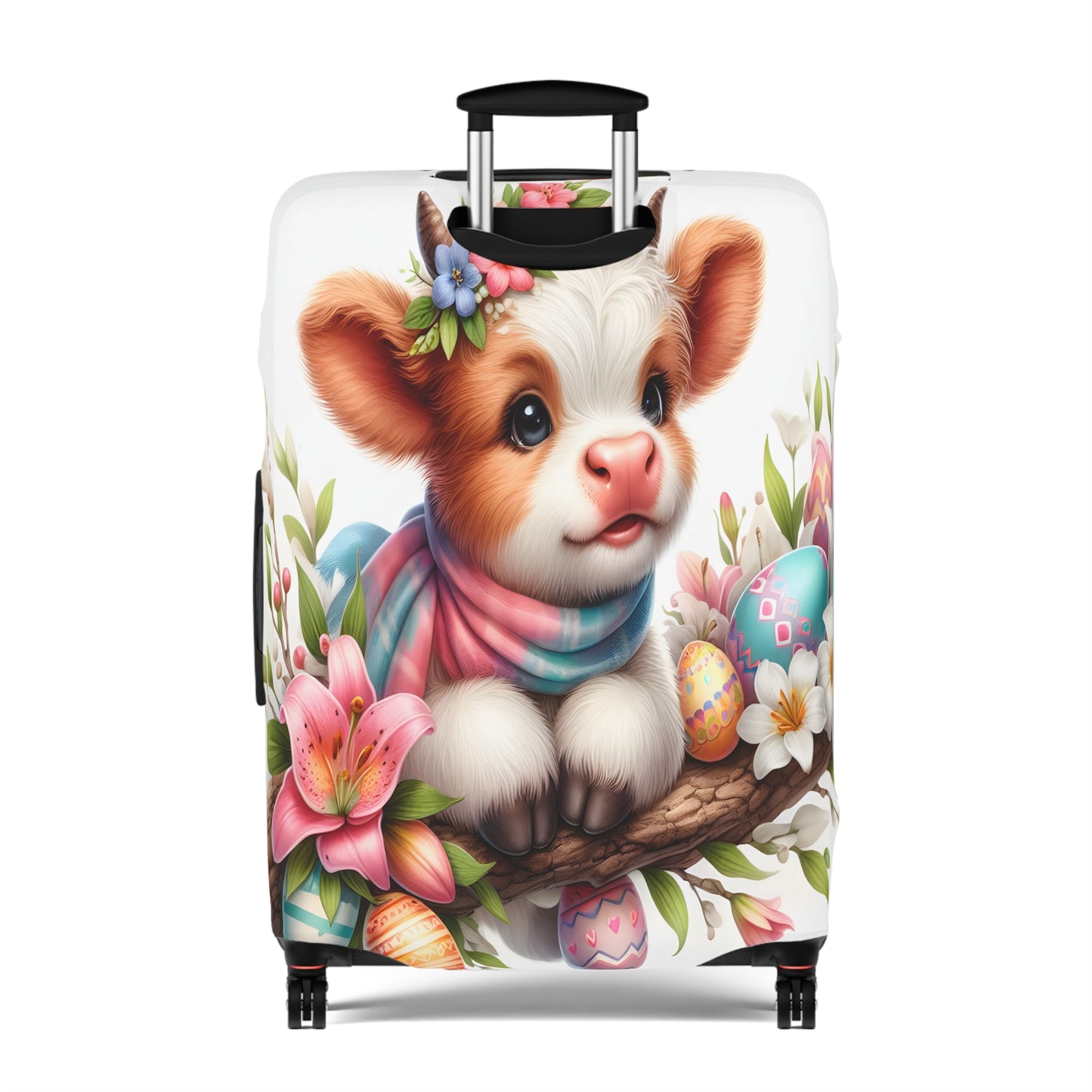 Luggage Cover, Easter, Highland Cow, awd-1632