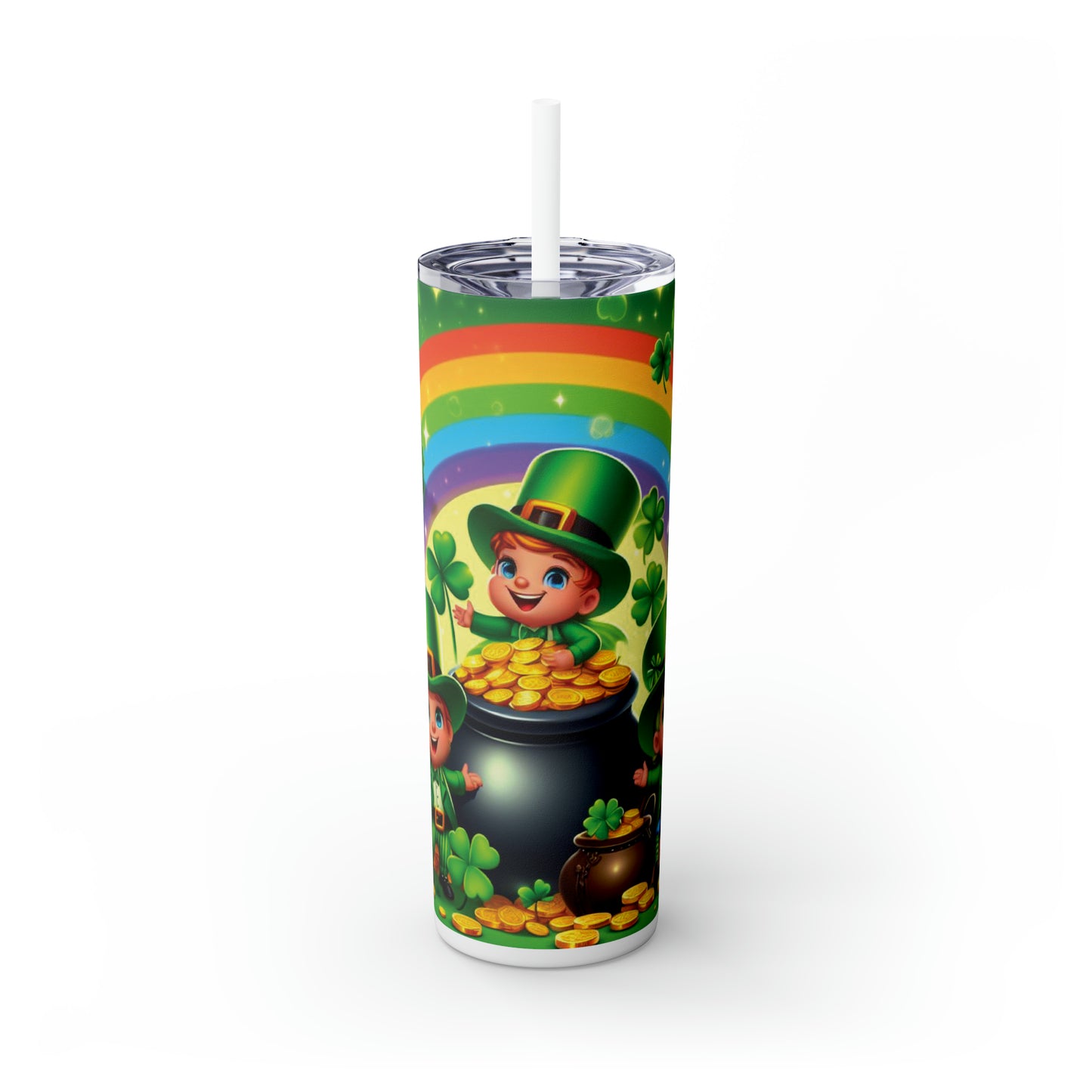 Skinny Tumbler with Straw, 20oz, St Patricks Day