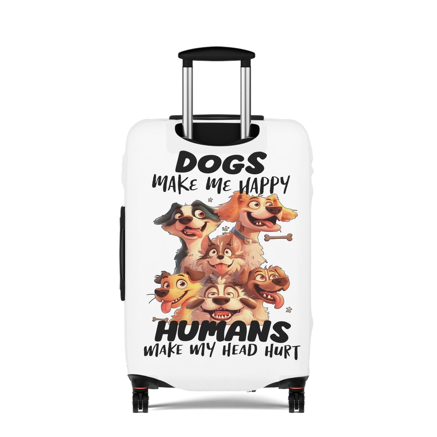 Luggage Cover, Dog, Dogs make me happy, awd-4006