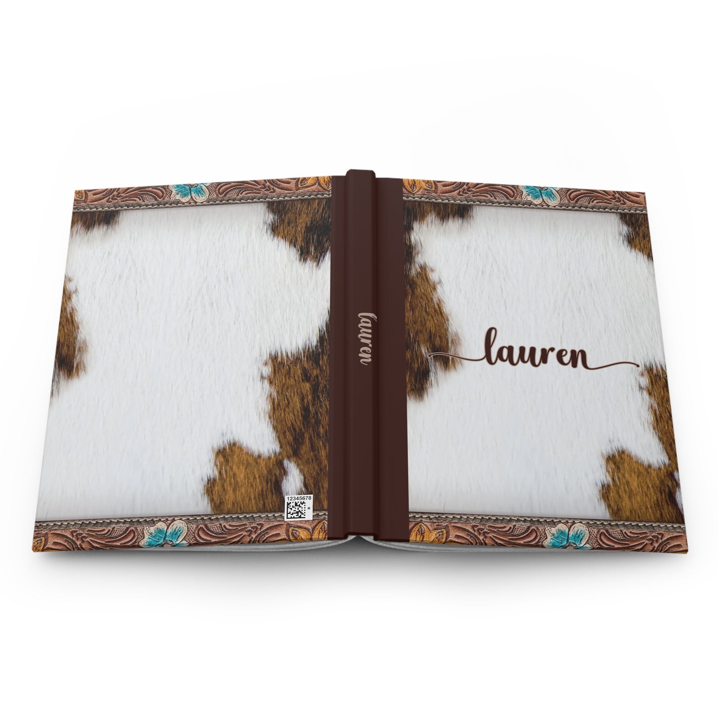 Personalised Hardcover Journal Matte, Country and Western, Cowhide and Leather look, awd-1774