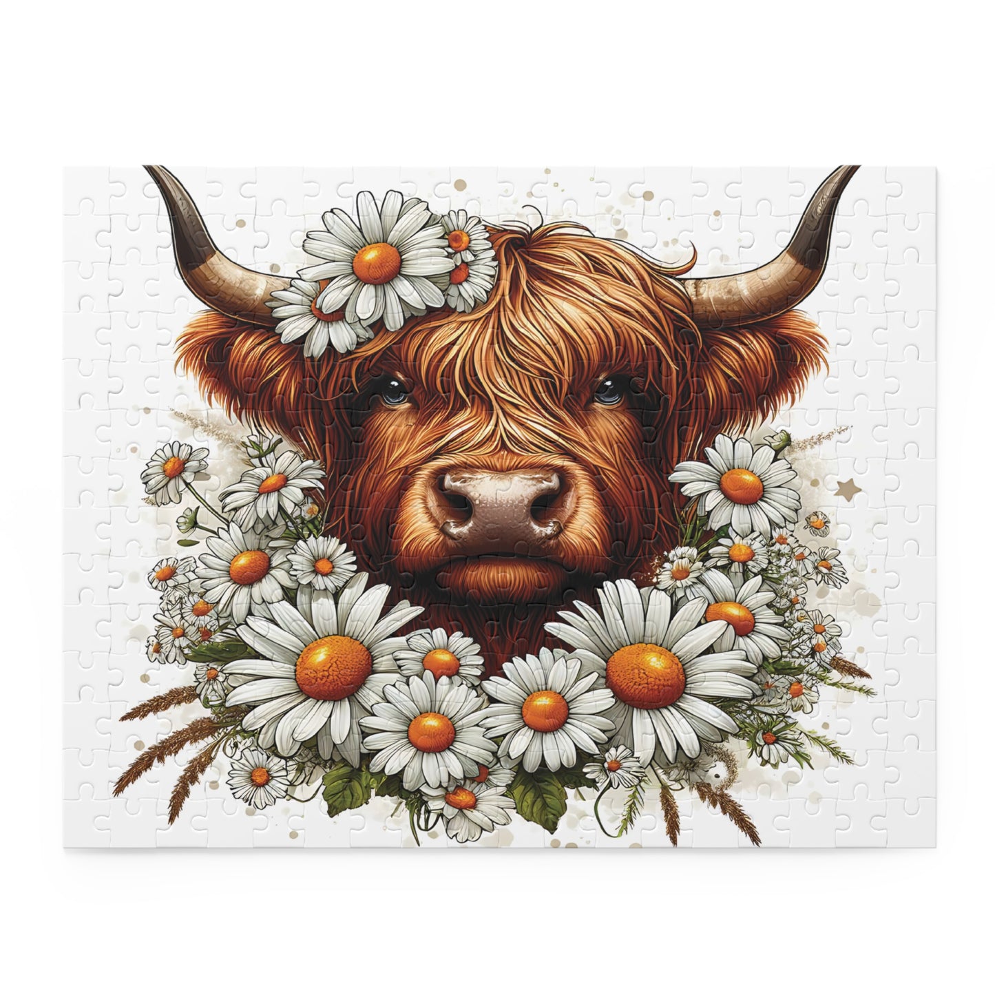 Personalised/Non-Personalised Puzzle, Highland Cow (120, 252, 500-Piece)