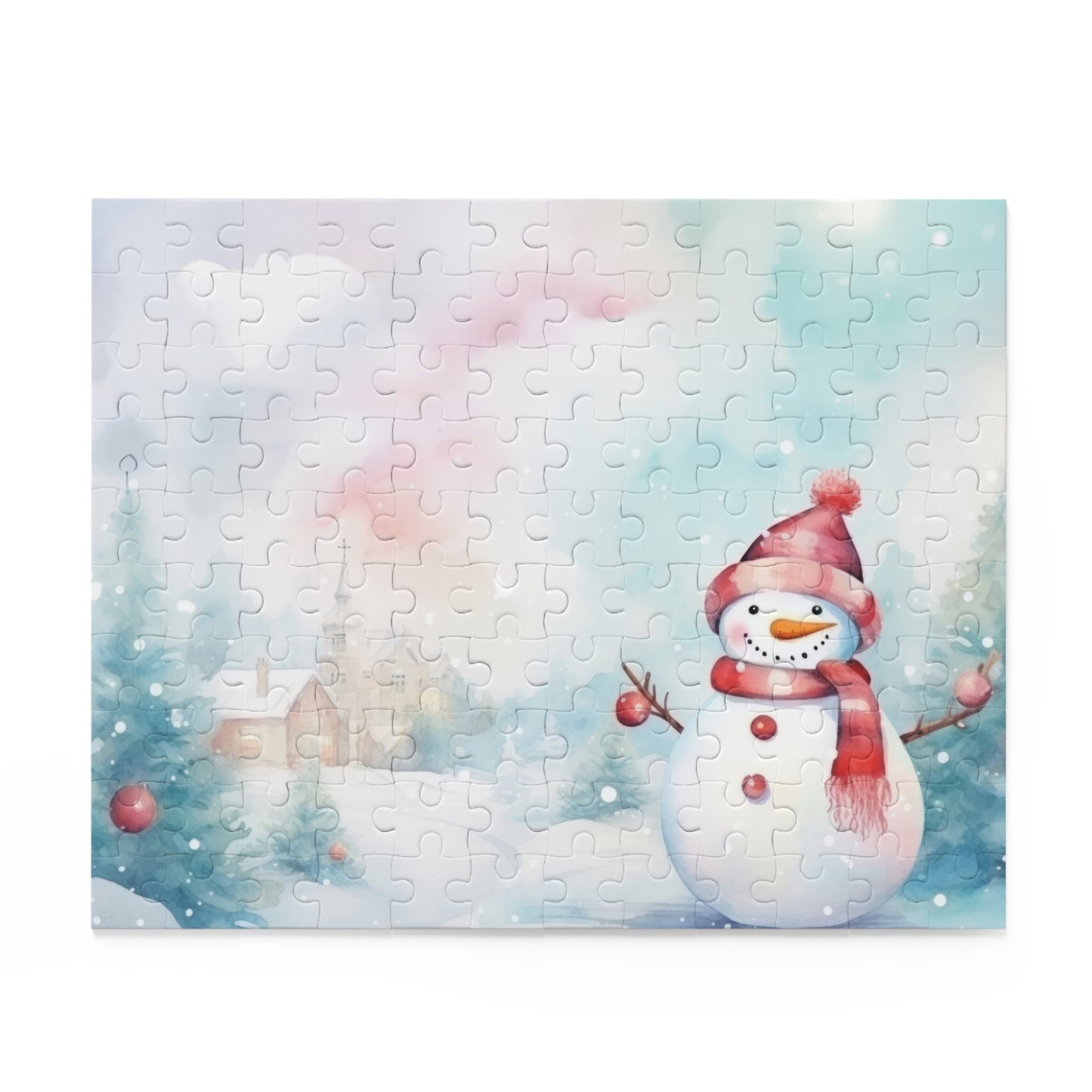 Personalised/Non-Personalised Puzzle, Christmas Snowman (120, 252, 500-Piece)