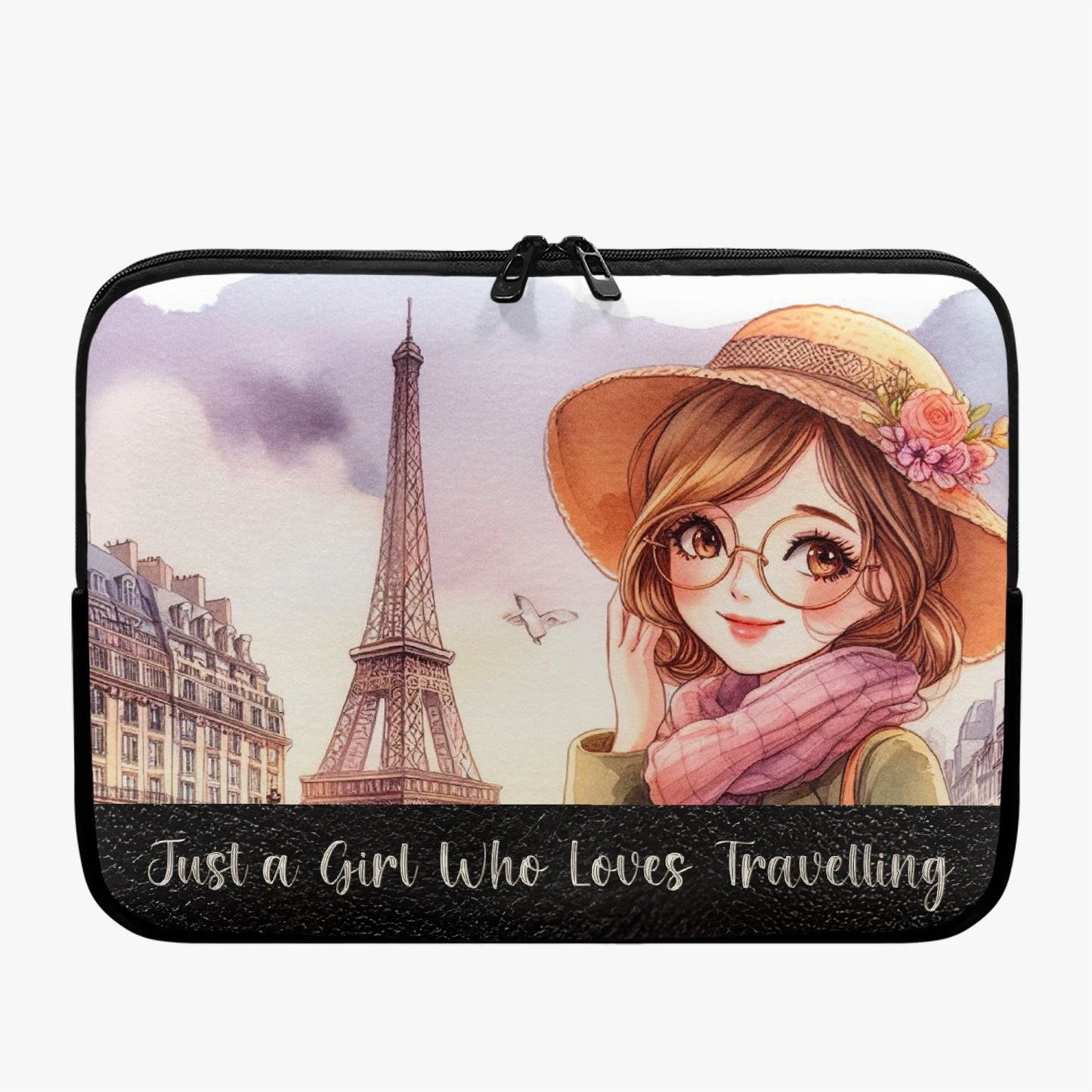 Laptop Sleeve - without handles - Just a Girl Who Loves Travelling