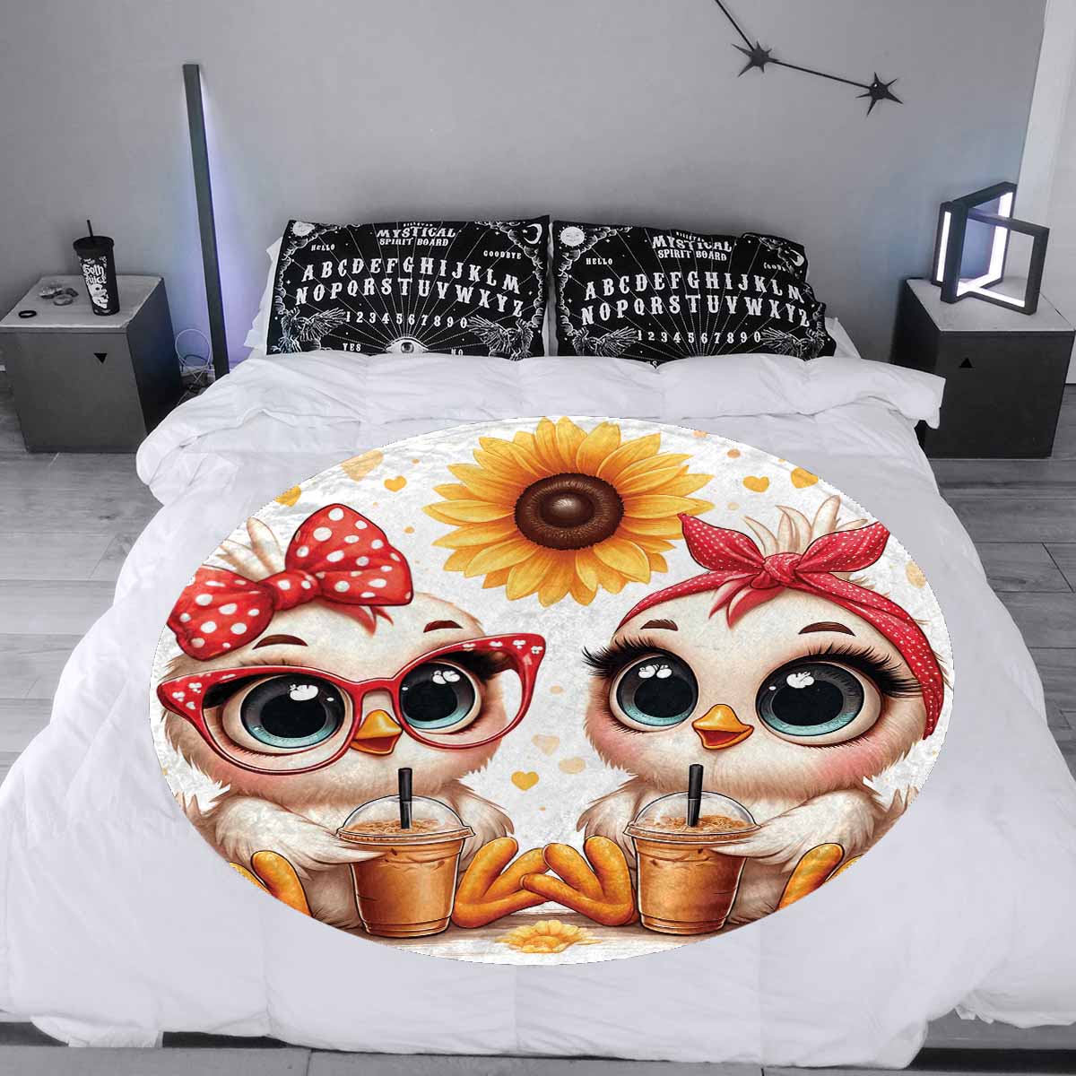 Chickens_Awd35173  Circular Micro Fleece Blanket 47"