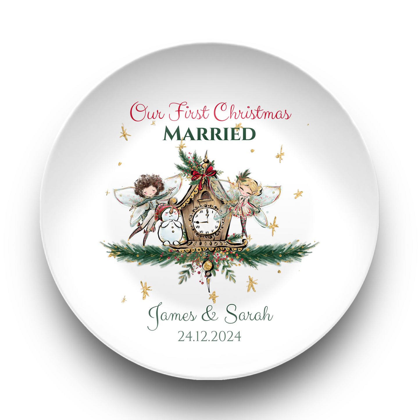 Our First Christmas Married/Engaged Plate